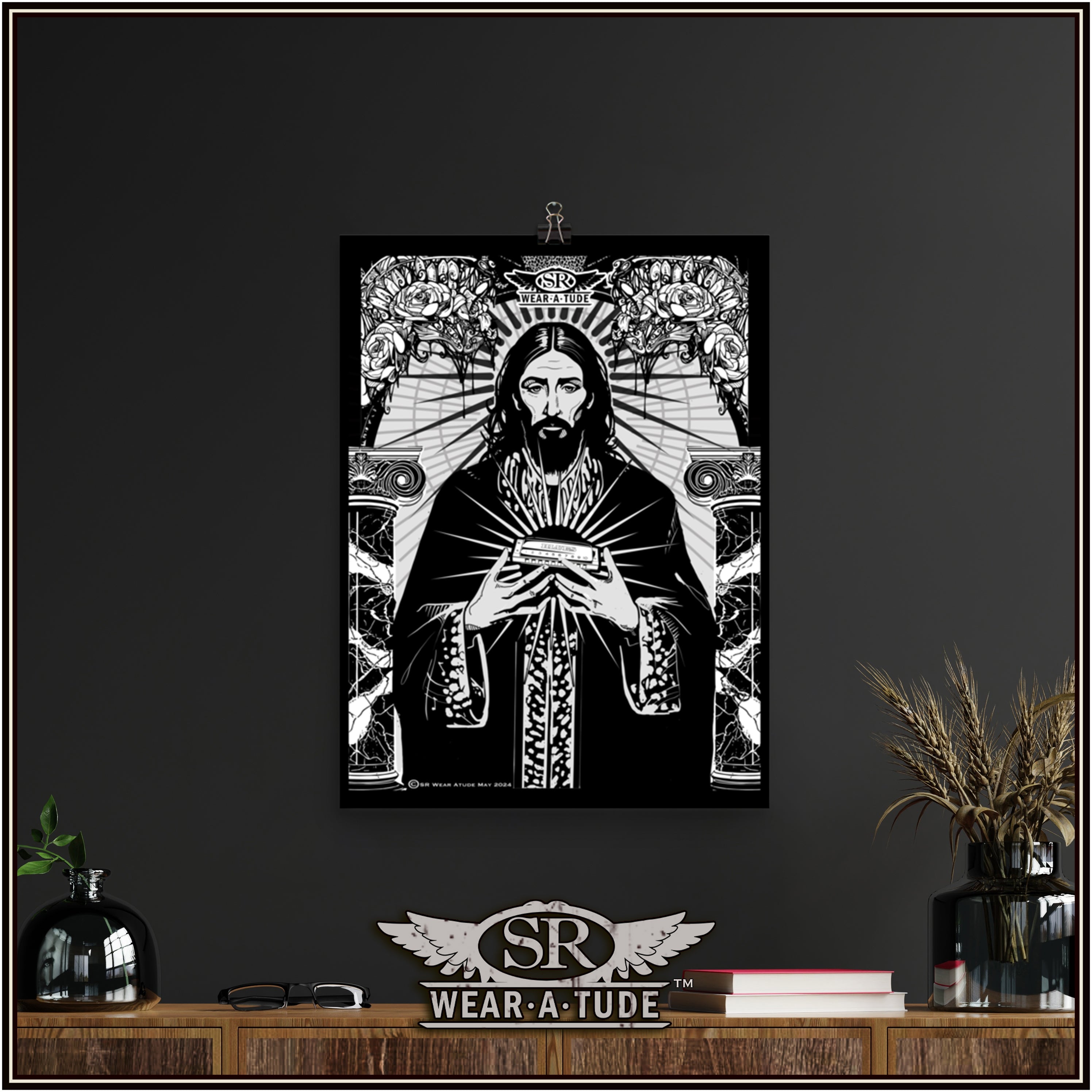 Harmonica Apostle, B&W SR Poster