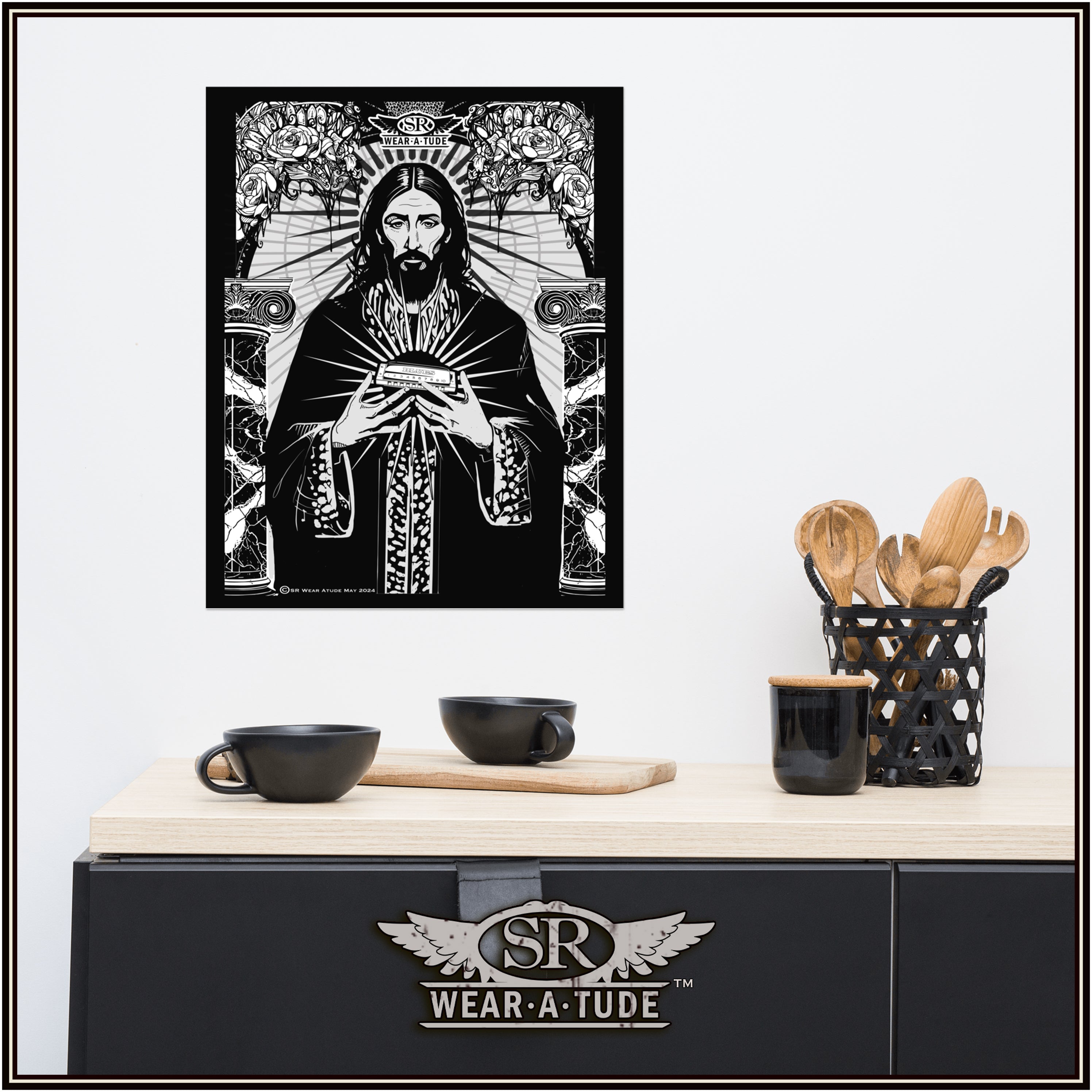 Harmonica Apostle, B&W SR Poster