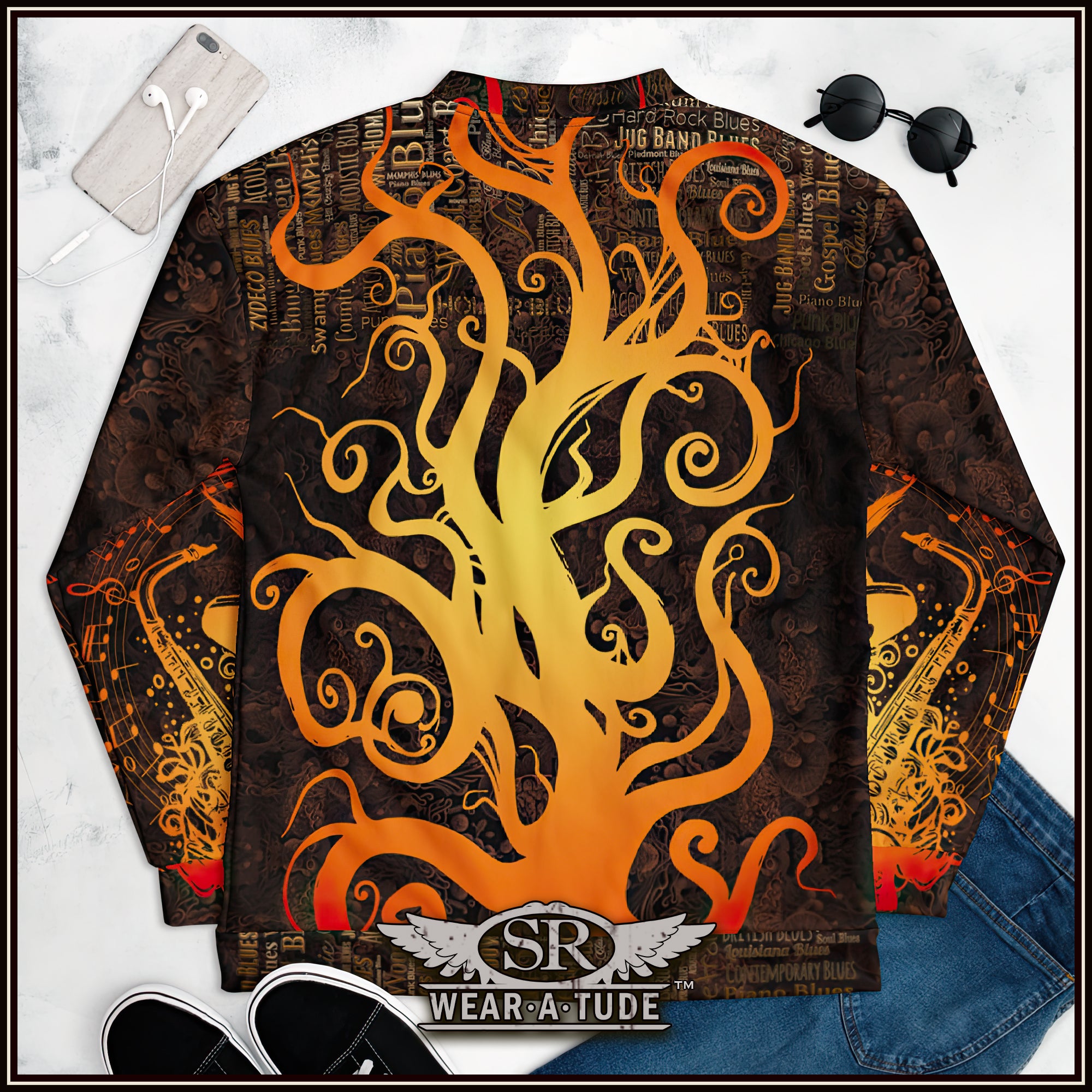 Inferno Roots, Unisex Bomber Jacket