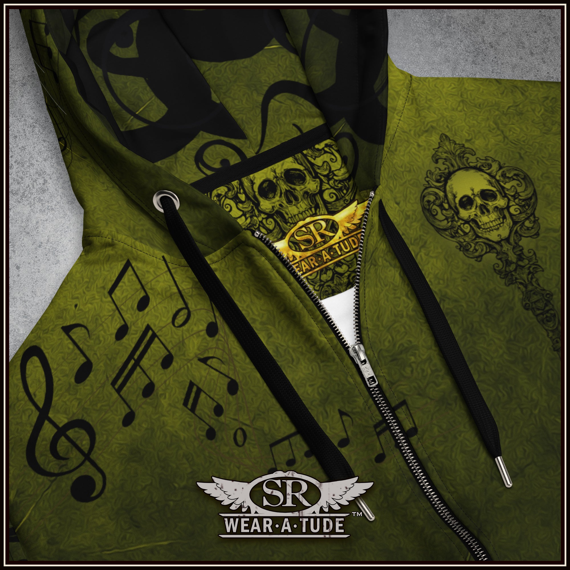 Mind Your Music, Ectoplasm Green, Zip Hoodie