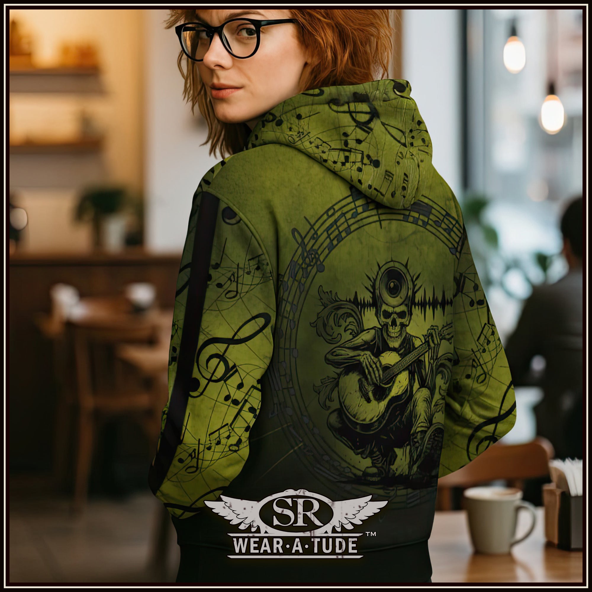 Mind Your Music, Ectoplasm Green, Zip Hoodie