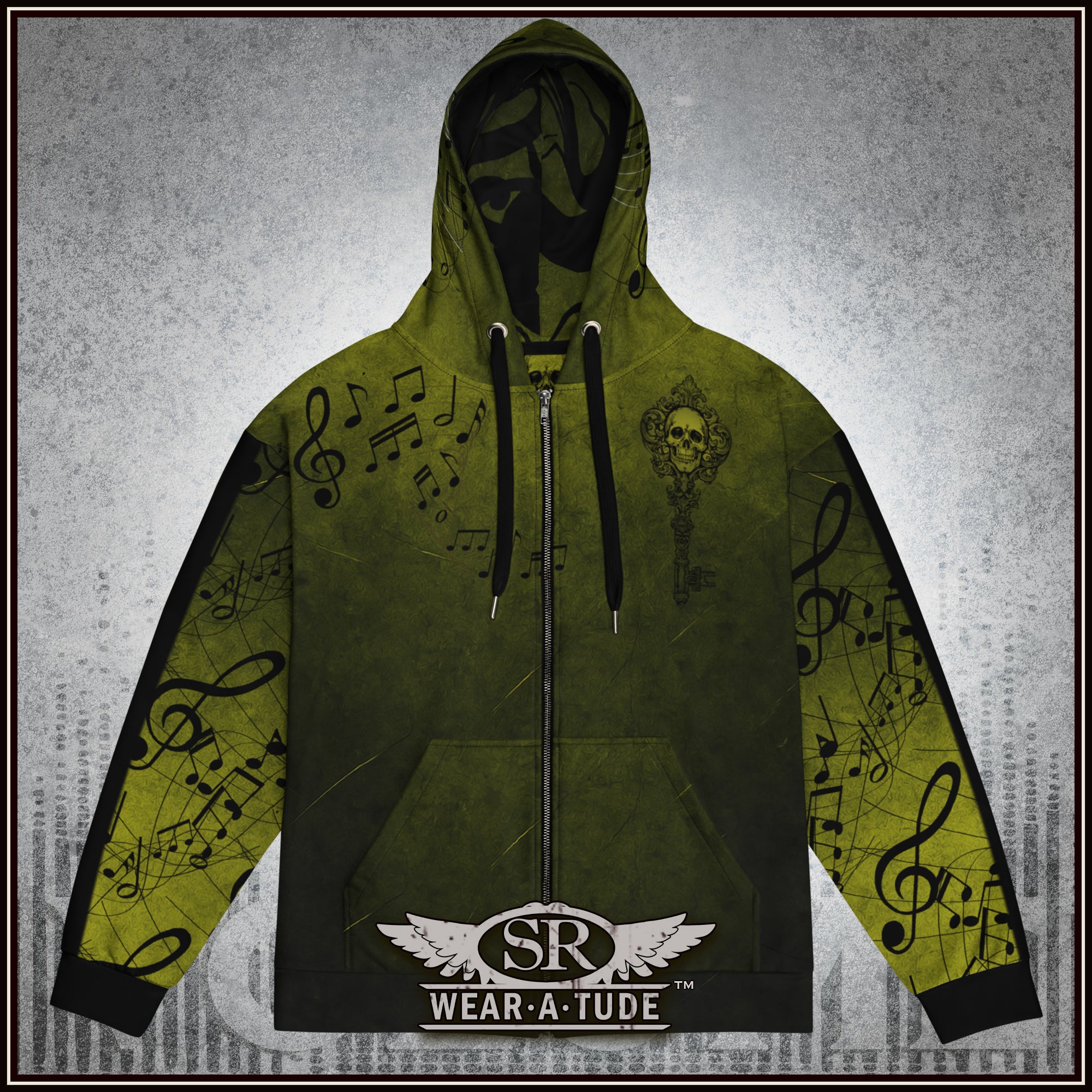 Mind Your Music, Ectoplasm Green, Zip Hoodie