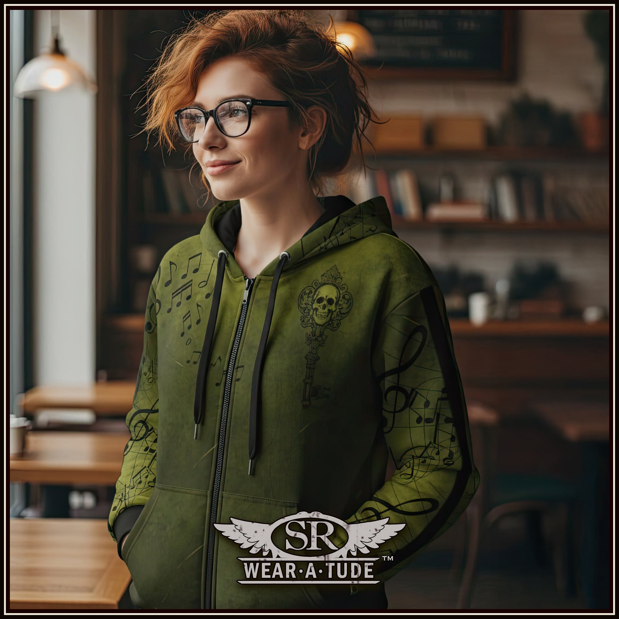 Mind Your Music, Ectoplasm Green, Zip Hoodie