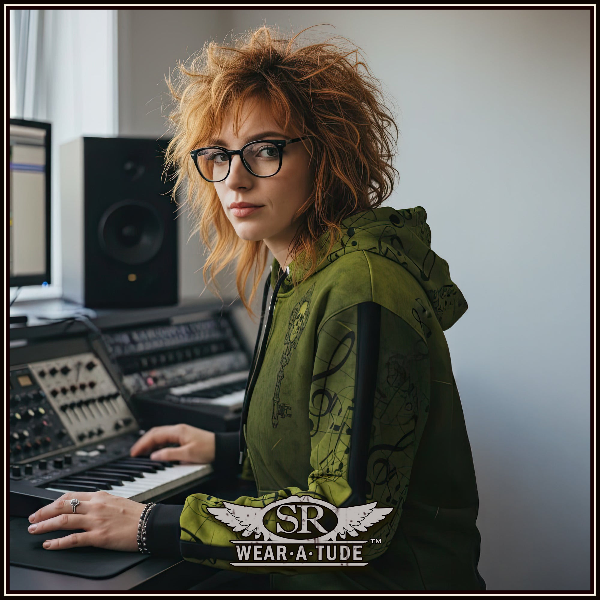 Mind Your Music, Ectoplasm Green, Zip Hoodie