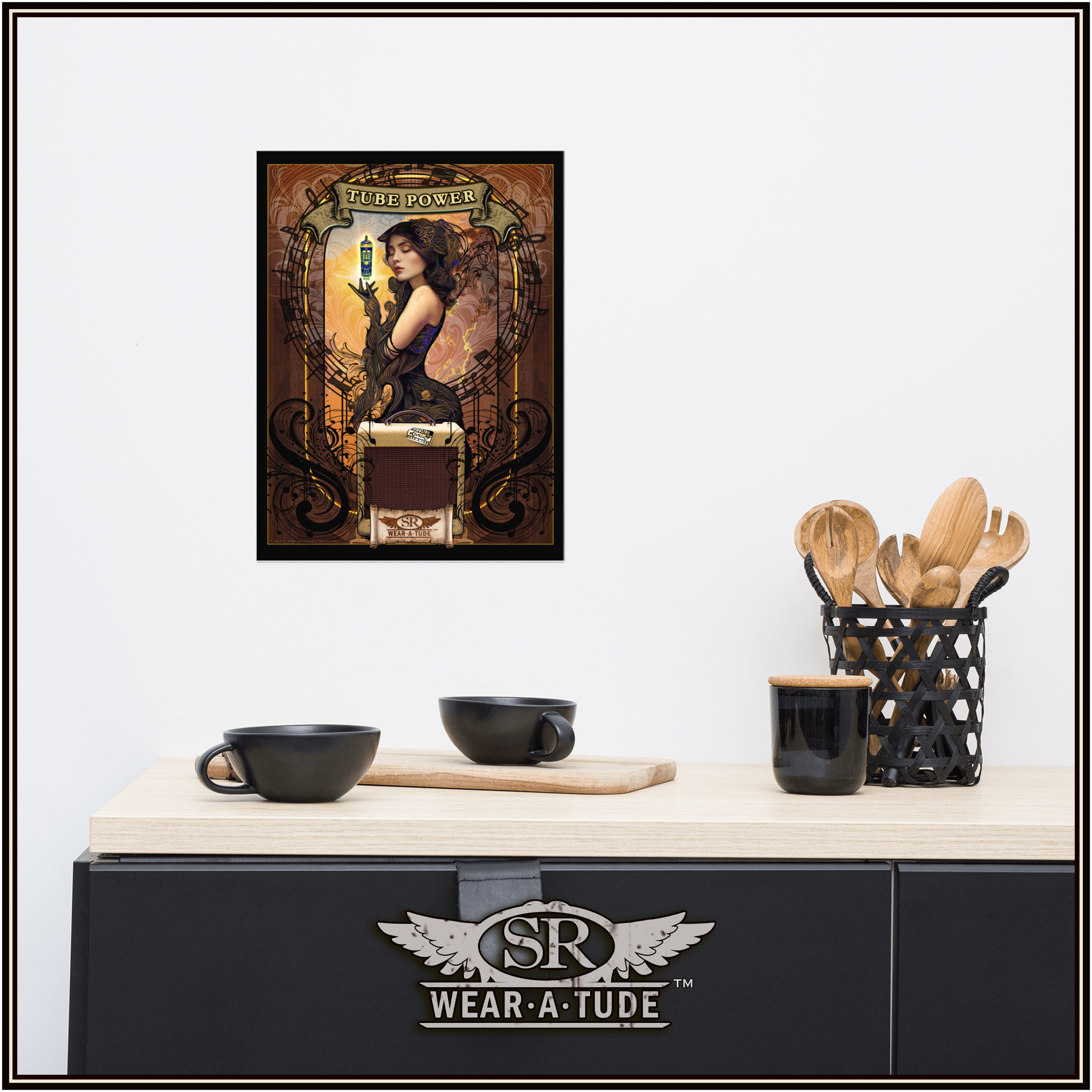 Looking for a vintage style of old-world art? Sib.Bling Rivalry Design has created that look just for you. A brushed metal look with an Art Nouveau style for your home adds class to your environment. This high-resolution image featuring a skull with tentacles trimmed with intricate marble pillars will look epic on any wall.<br>Our museum-quality posters are made on thick matte paper. Add a wonderful accent to your room and office with these quality posters from SR Wear Atude.<br>