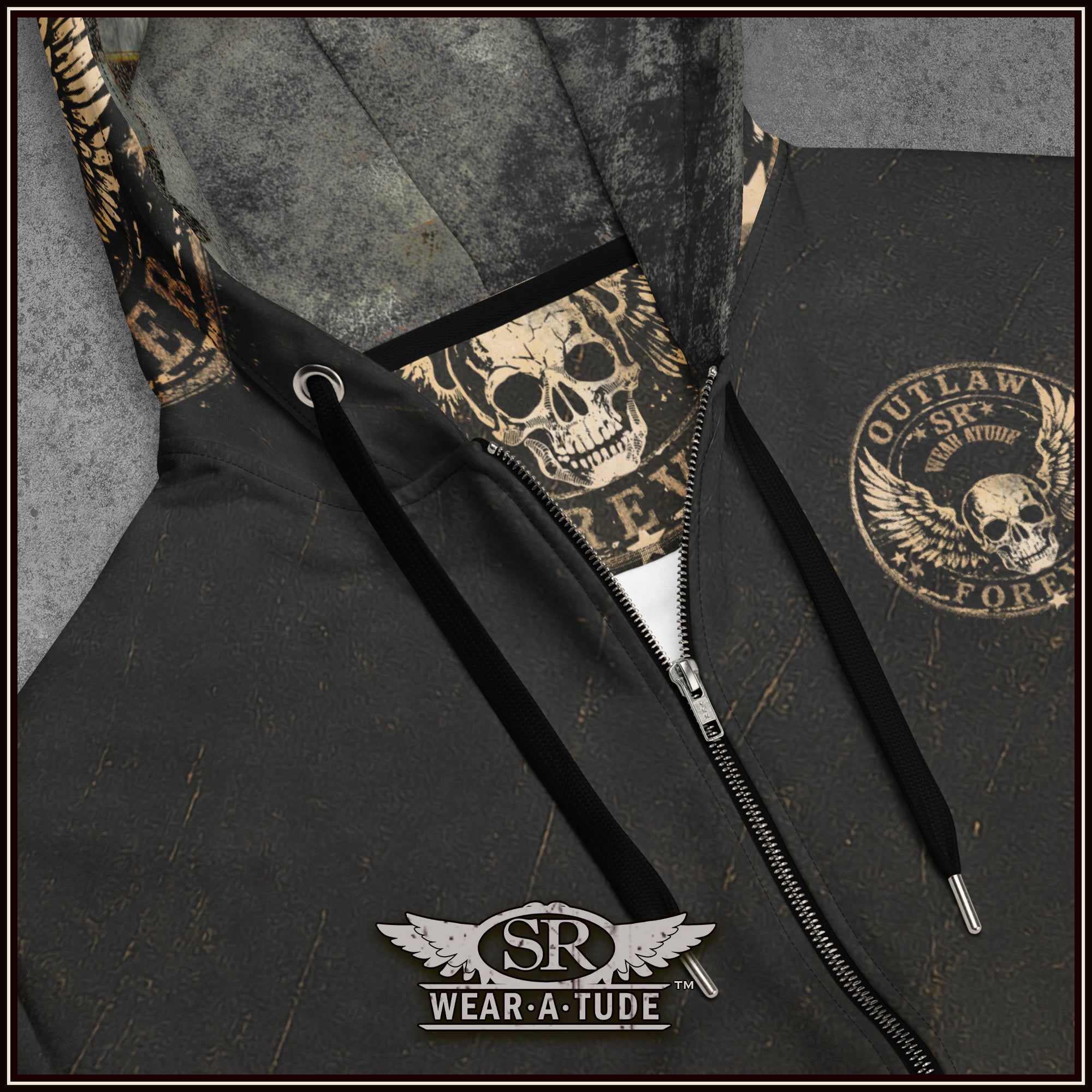 Winged Death zip hoodie - SIB.BLING RIVALRY