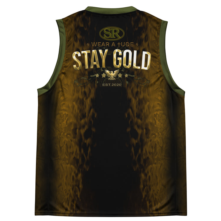 Stay Gold & Harp On Recycled unisex basketball jersey - SIB.BLING RIVALRY