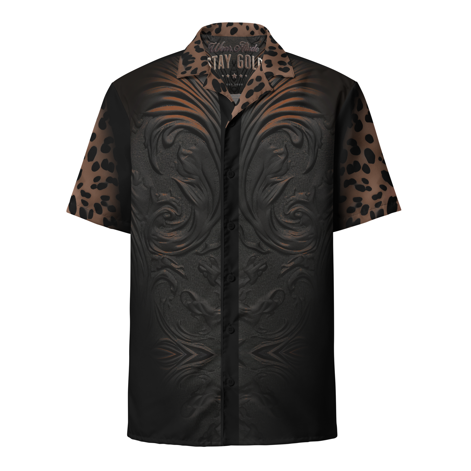 Wild Menace Brown Unisex button shirt