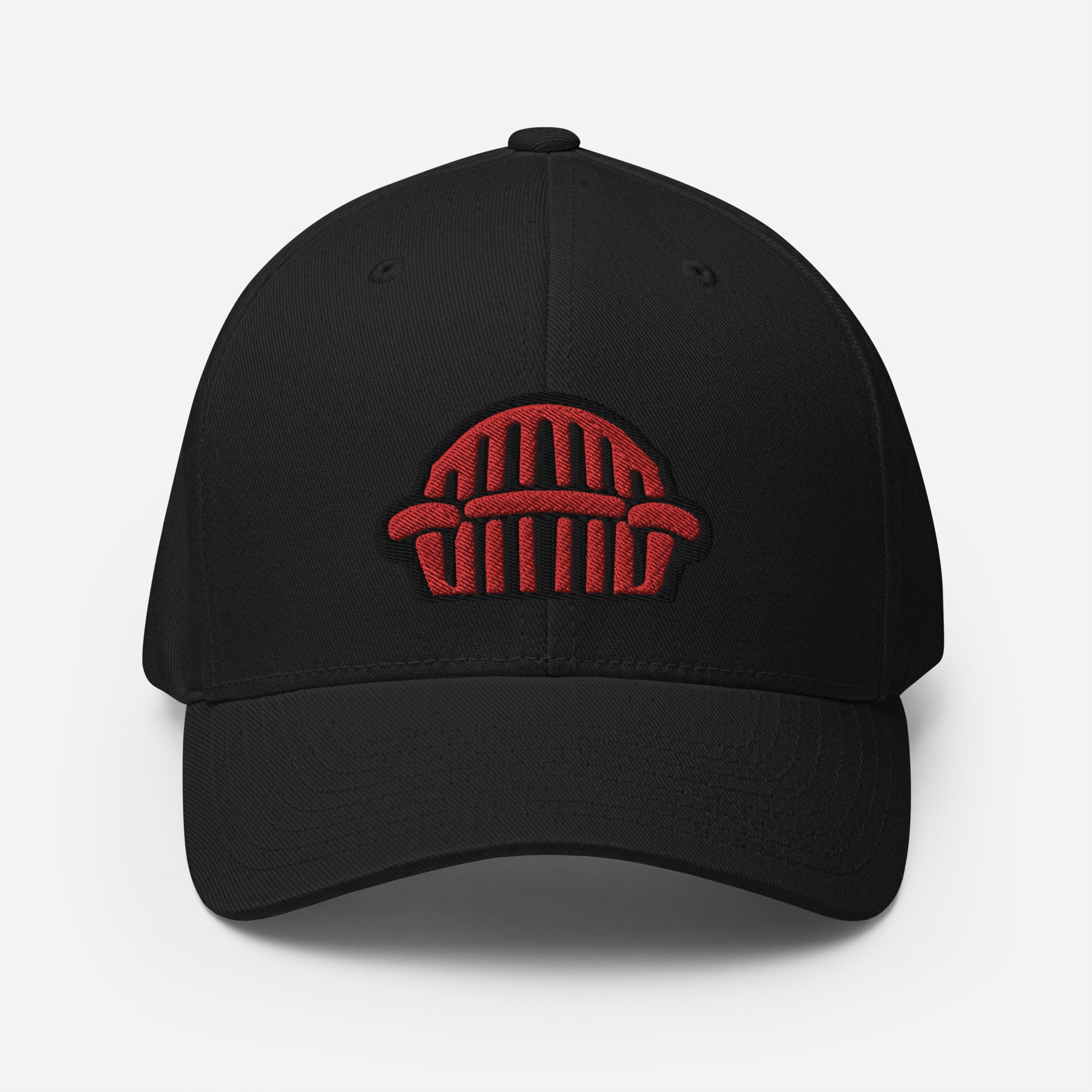 Harp Mic Red - 4 Sided Embroidery Closed Back Cap