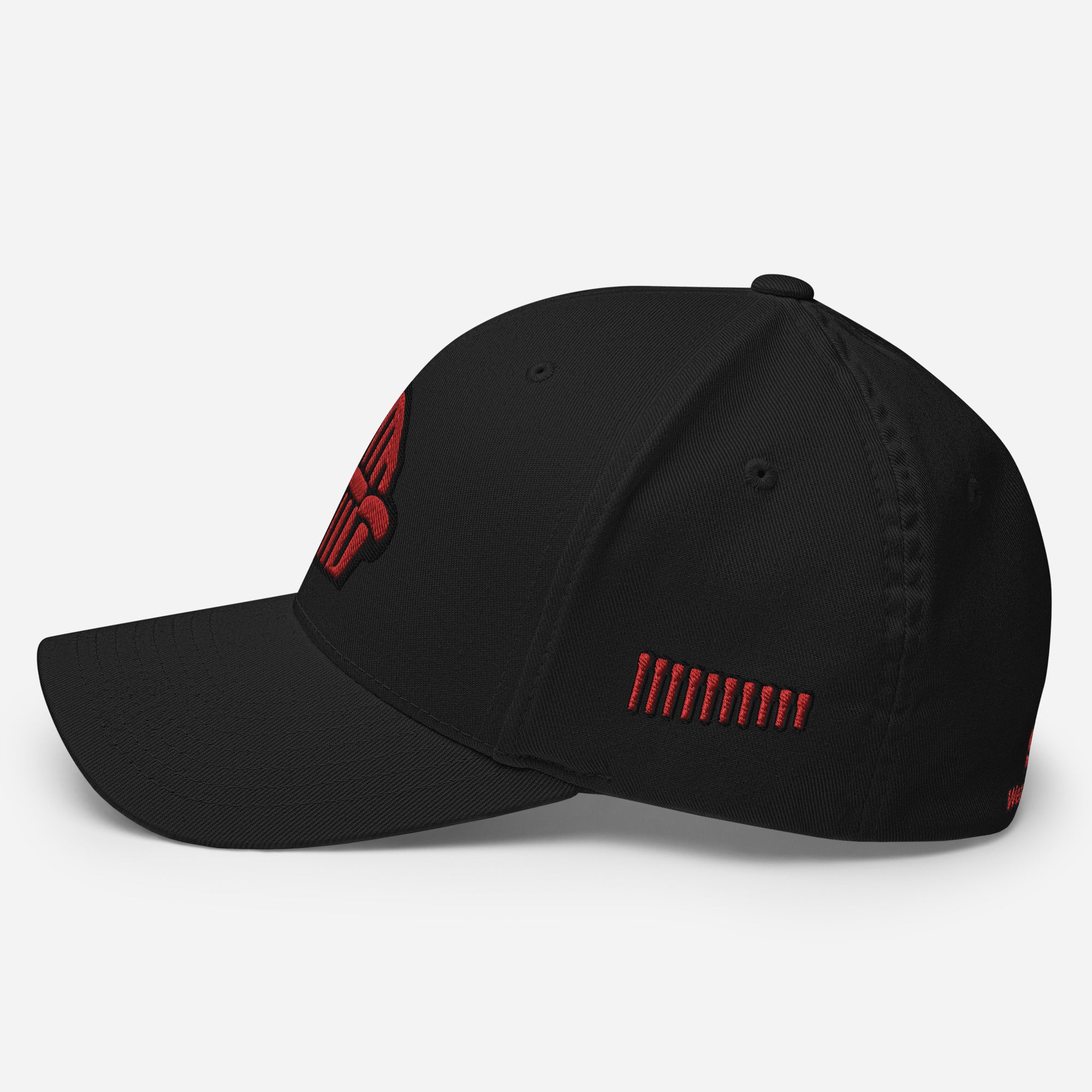 Harp Mic Red - 4 Sided Embroidery Closed Back Cap
