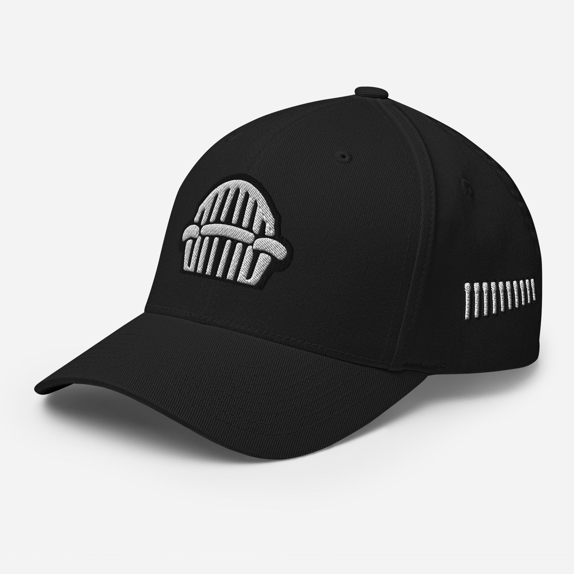 Harp Mic White - 4 Sided Embroidery Closed Back Cap