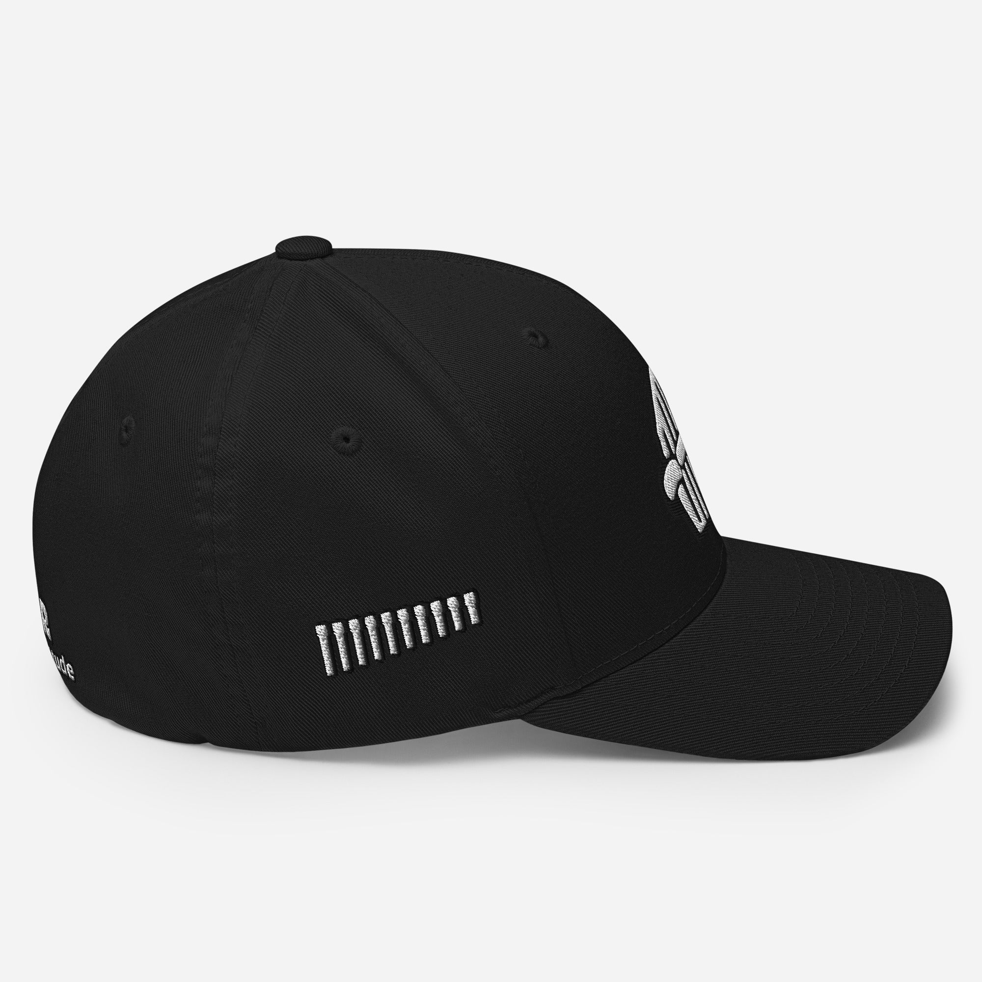 Harp Mic White - 4 Sided Embroidery Closed Back Cap