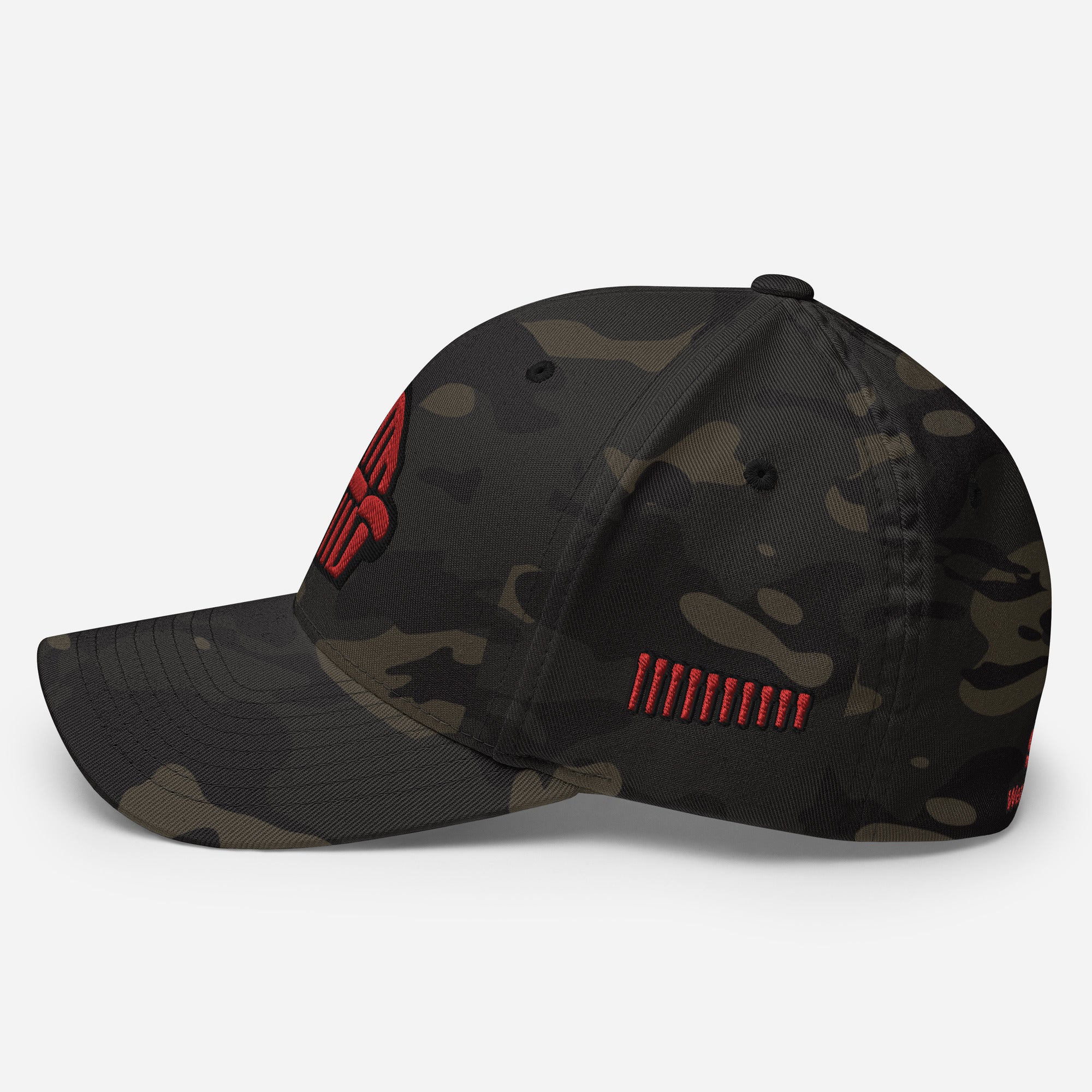 Harp Mic Red - 4 Sided Embroidery Closed Back Cap
