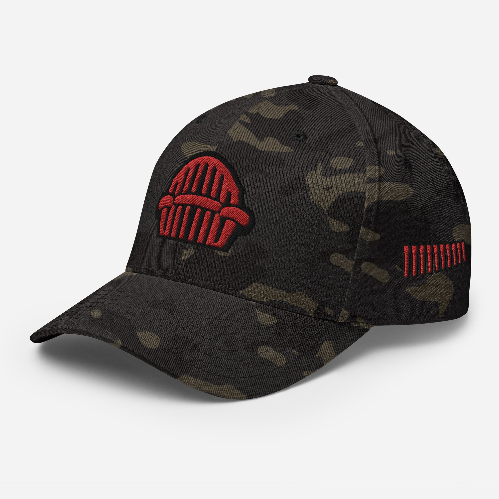 Harp Mic Red - 4 Sided Embroidery Closed Back Cap