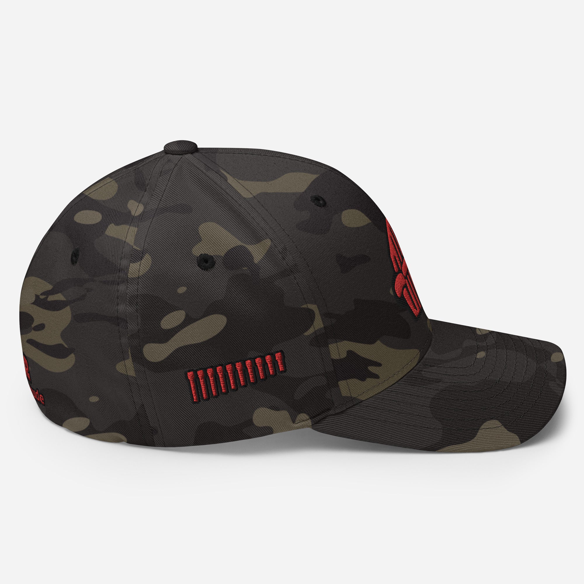 Harp Mic Red - 4 Sided Embroidery Closed Back Cap