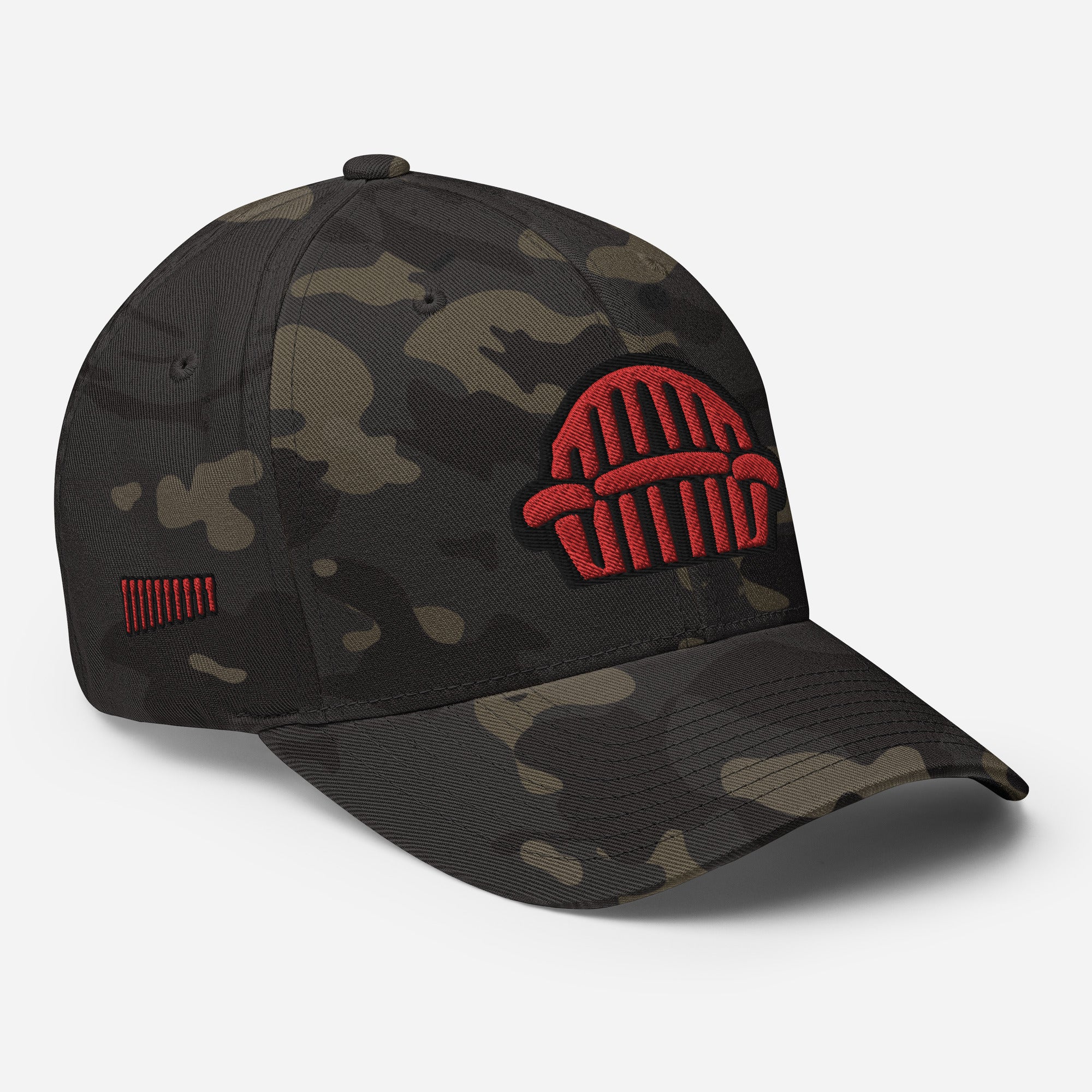 Harp Mic Red - 4 Sided Embroidery Closed Back Cap
