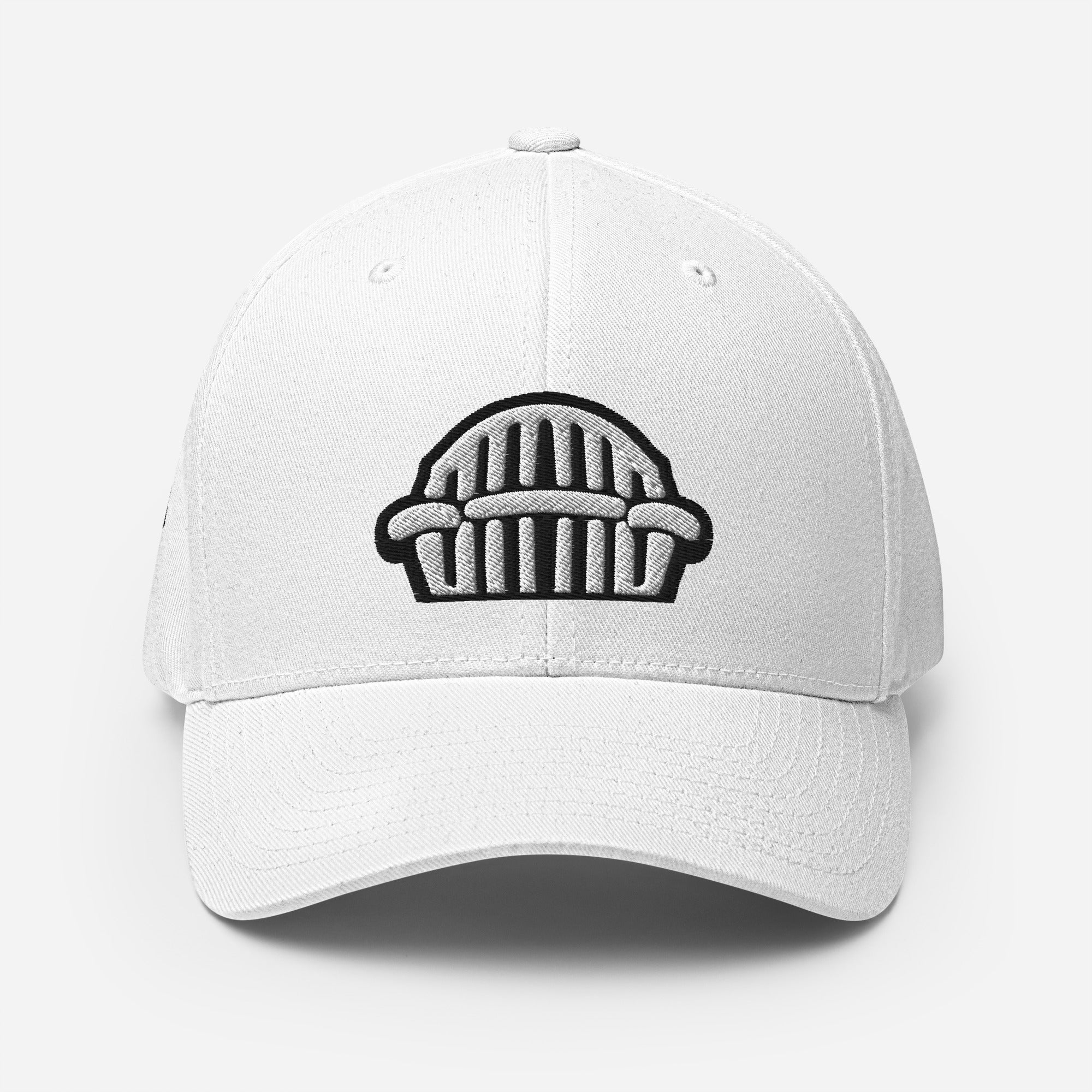 Harp Mic White - 4 Sided Embroidery Closed Back Cap