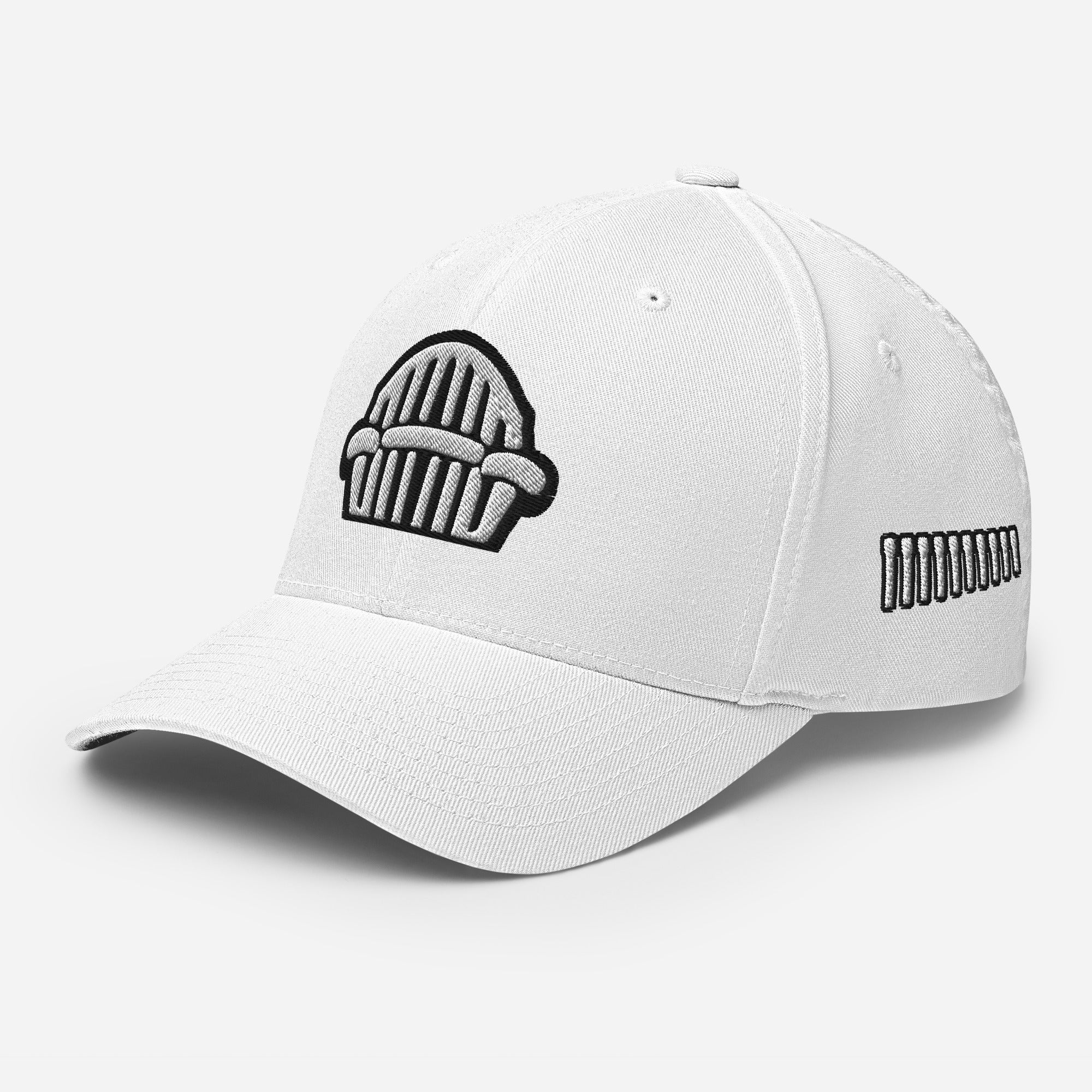 Harp Mic White - 4 Sided Embroidery Closed Back Cap