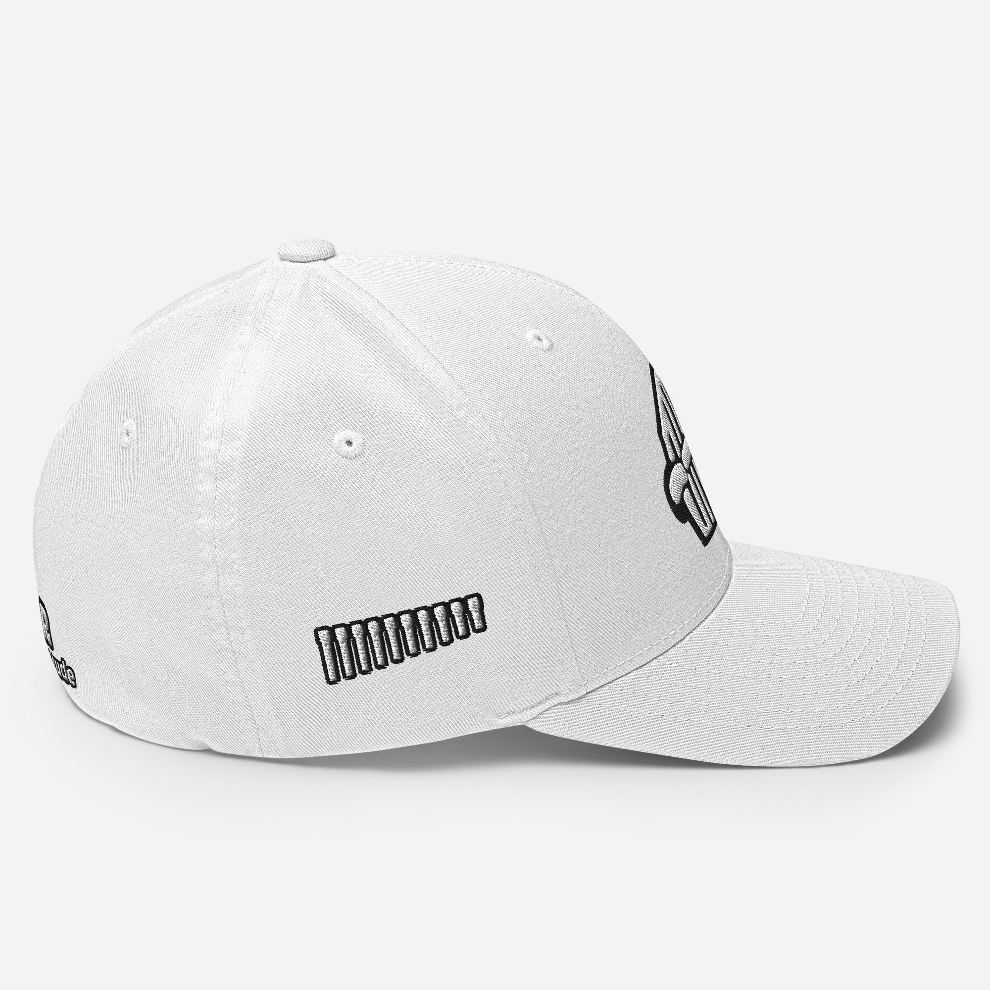 Harp Mic White - 4 Sided Embroidery Closed Back Cap