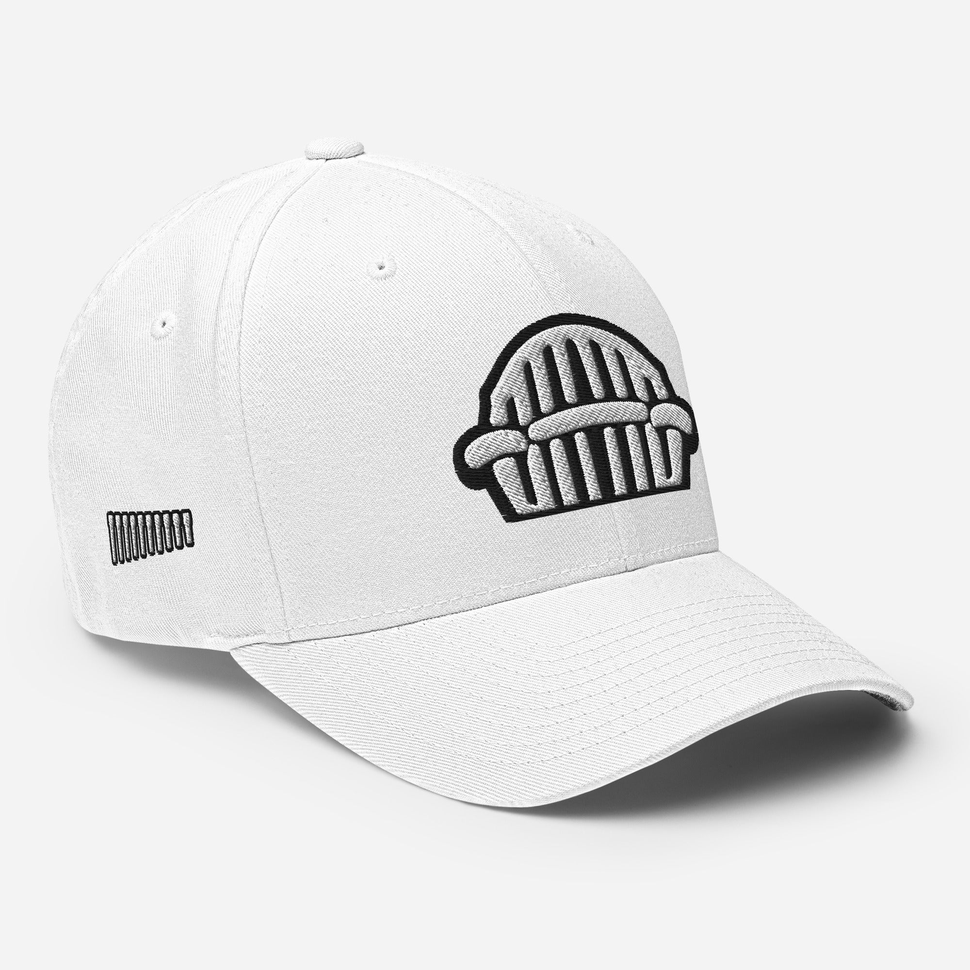 Harp Mic White - 4 Sided Embroidery Closed Back Cap