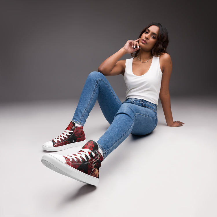 Rockabilly Jill, Women’s high top canvas shoes - SIB.BLING RIVALRY