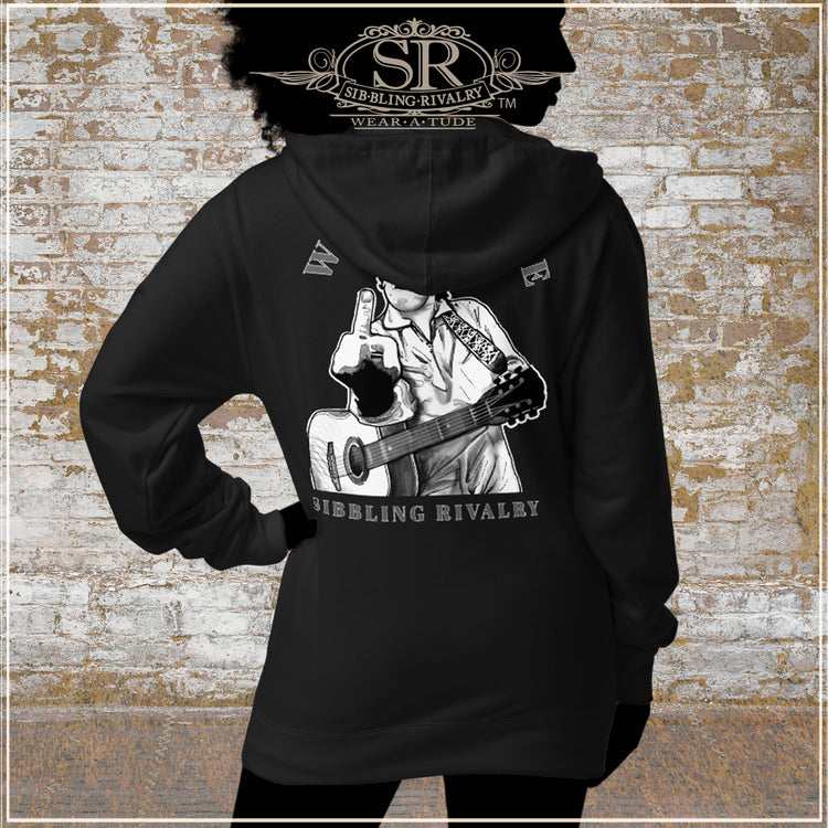 JOHNNY CASH ATTITUDE Unisex fleece zip up hoodie - SIB.BLING RIVALRY