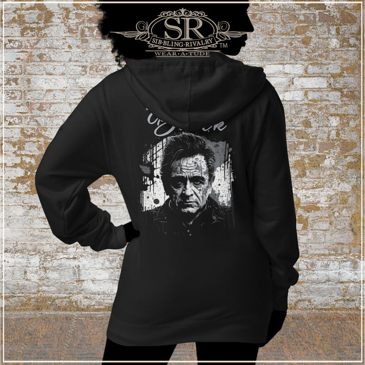 JOHNNY CASH The Man In Black fleece zip up hoodie - SIB.BLING RIVALRY