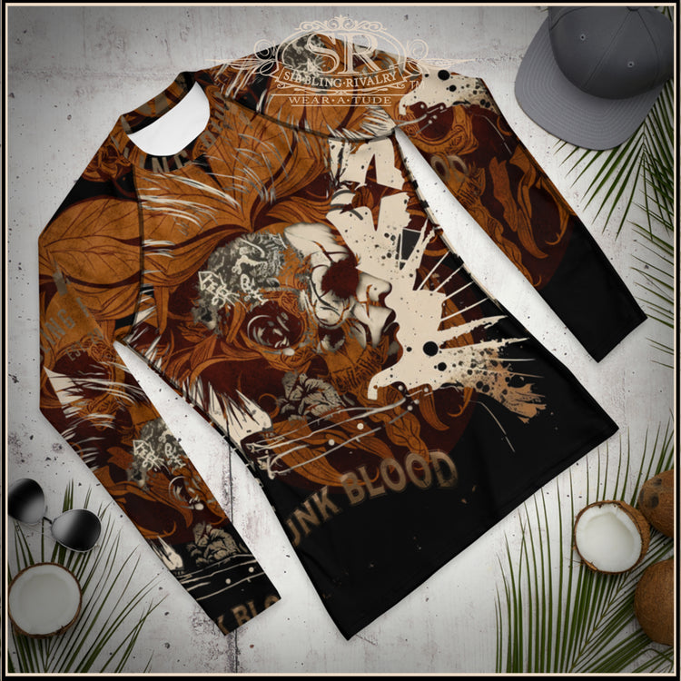 Hardcore Punk or Rock & roll shirt design, Sports shirt, Rash guard, Blood stage clothing, Unique Rocker clothes, Best rash guard designs, Canadian artist How to be a rock star design
