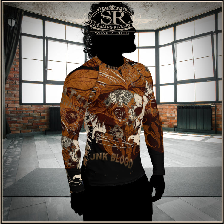 Hardcore Punk or Rock & roll shirt design, Sports shirt, Rash guard, Blood stage clothing, Unique Rocker clothes, Best rash guard designs, Canadian artist front side design