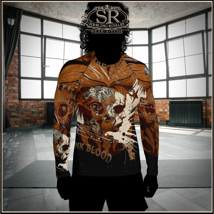 Hardcore Punk or Rock & roll shirt design, Sports shirt, Rash guard, Blood stage clothing, Unique Rocker clothes, Best rash guard designs, Canadian artist