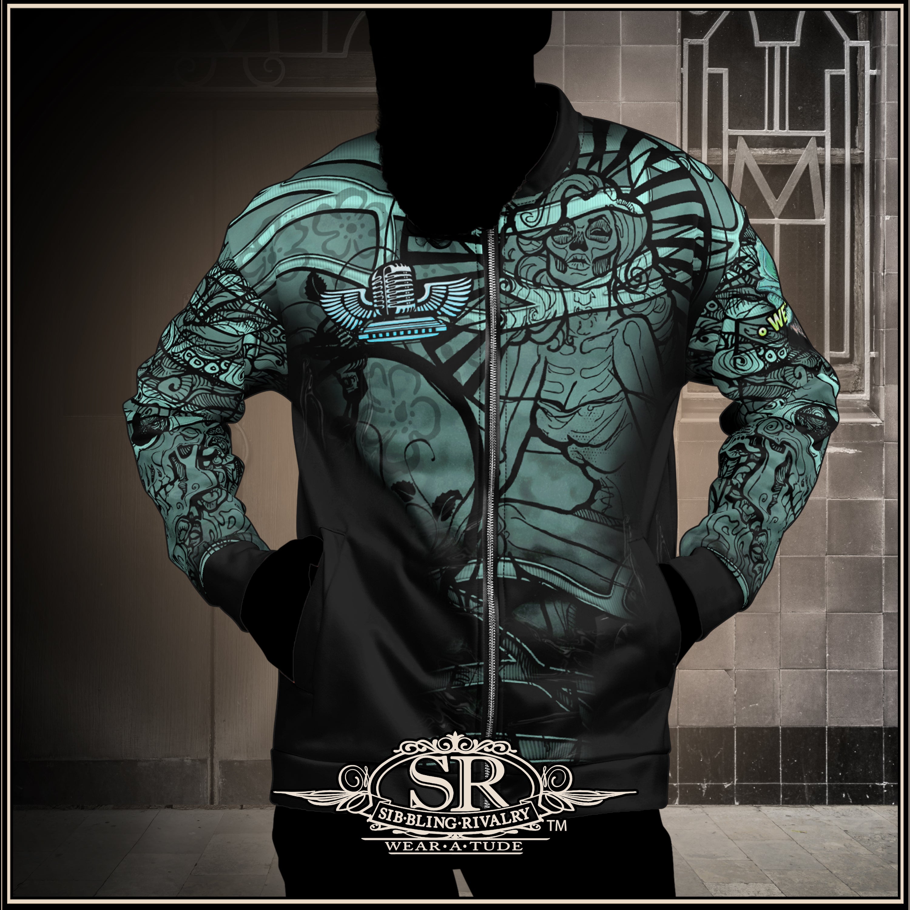 VOODOO GIRL HARMONICA ~ Unisex Bomber Jacket - SIB.BLING RIVALRY
