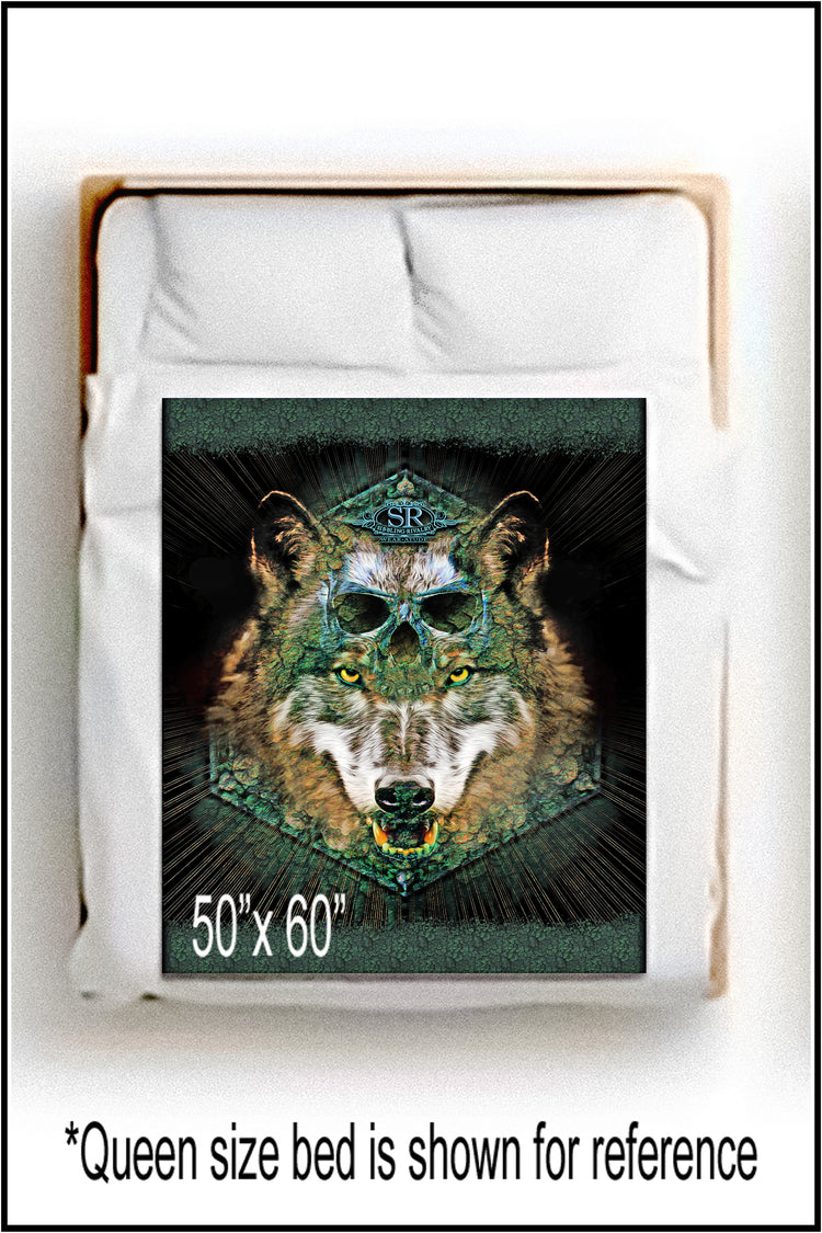 Wolf Skull ~ Throw Blanket - SIB.BLING RIVALRY