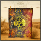 ORANGE GRUNGE SKULL ~ SR Chair Throw Blanket - SIB.BLING RIVALRY