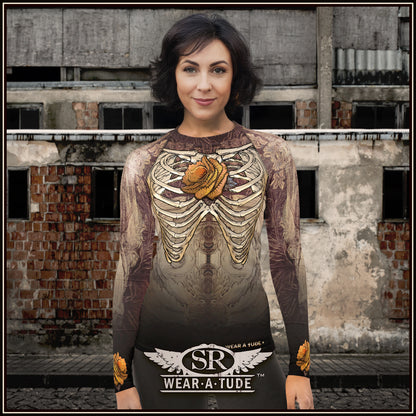 gothic floral skeleton shirt
