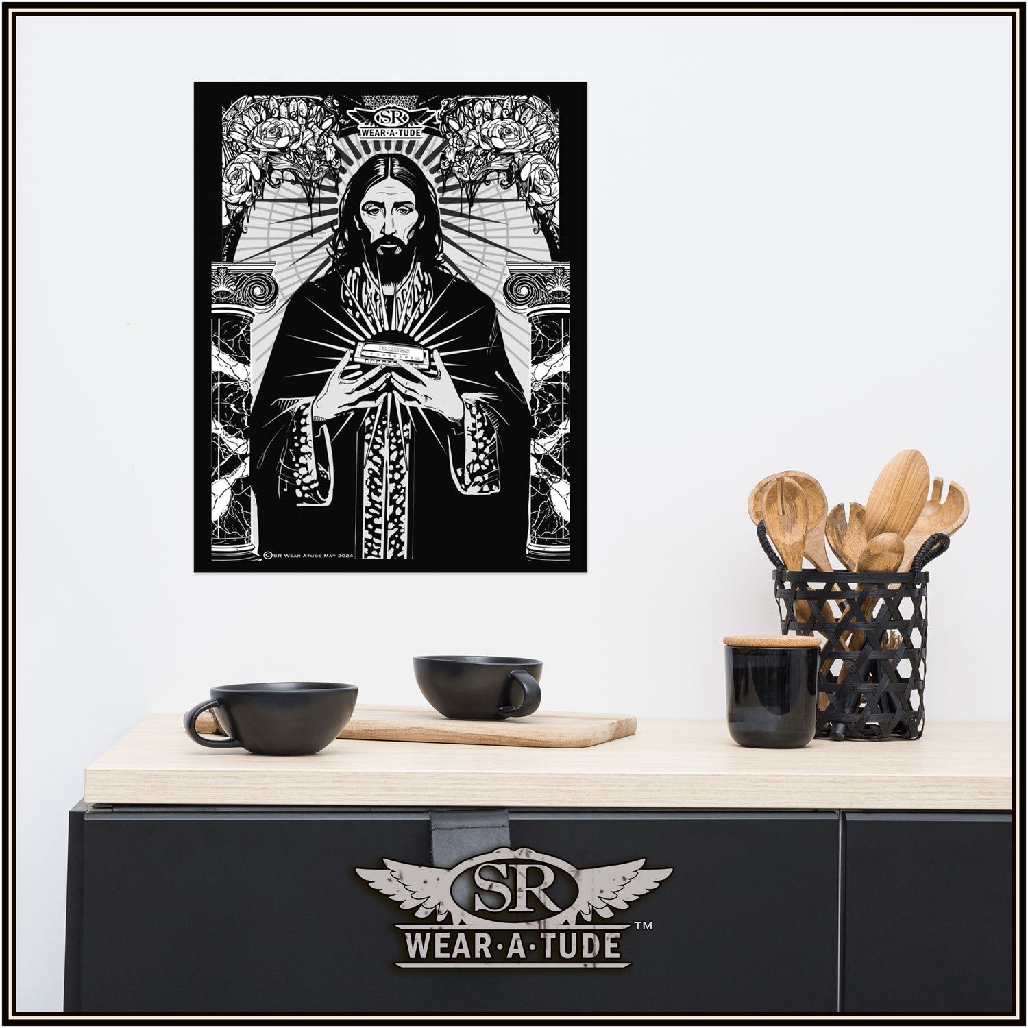Harmonica Apostle, B&amp;W SR Poster