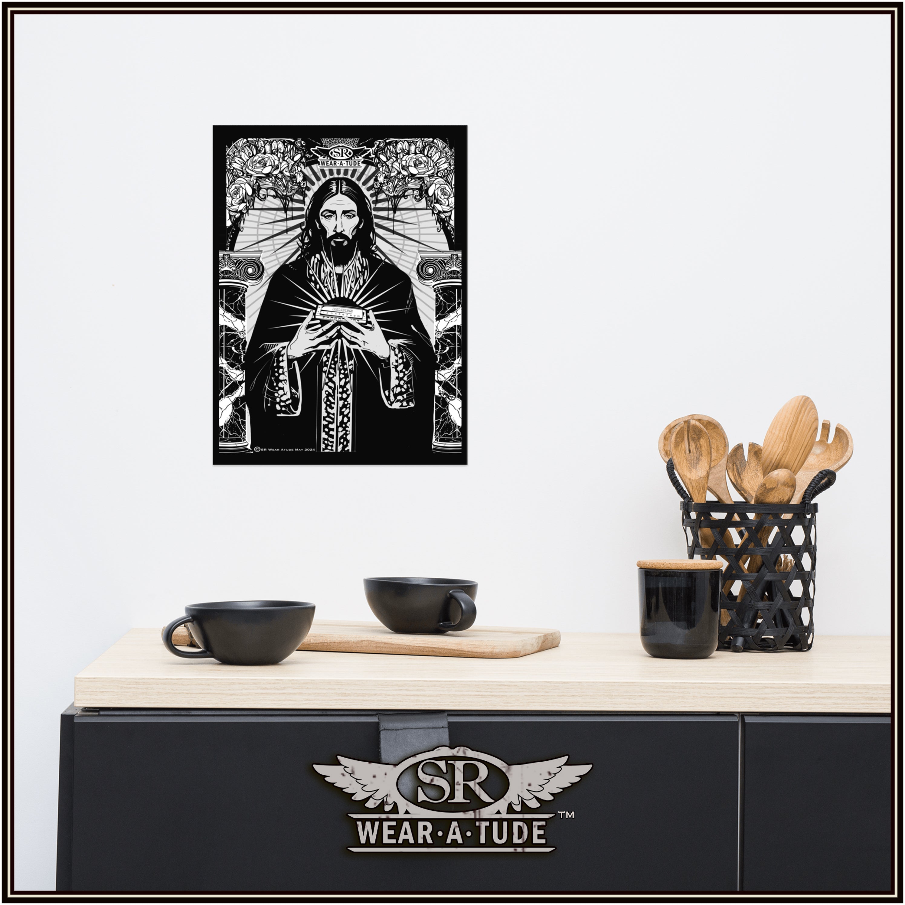 Harmonica Apostle, B&amp;W SR Poster