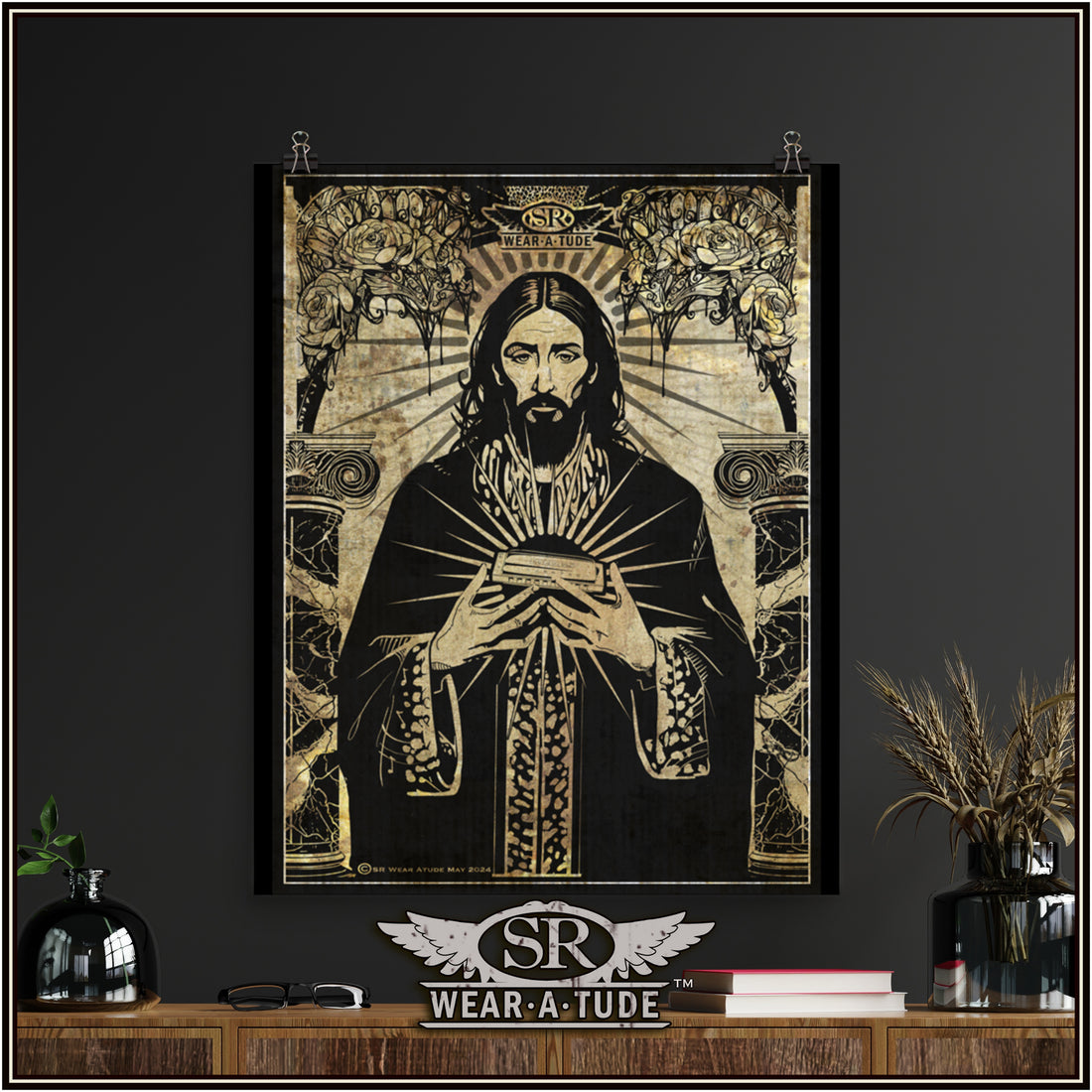 Harmonica Apostle, Aged Parchment Poster