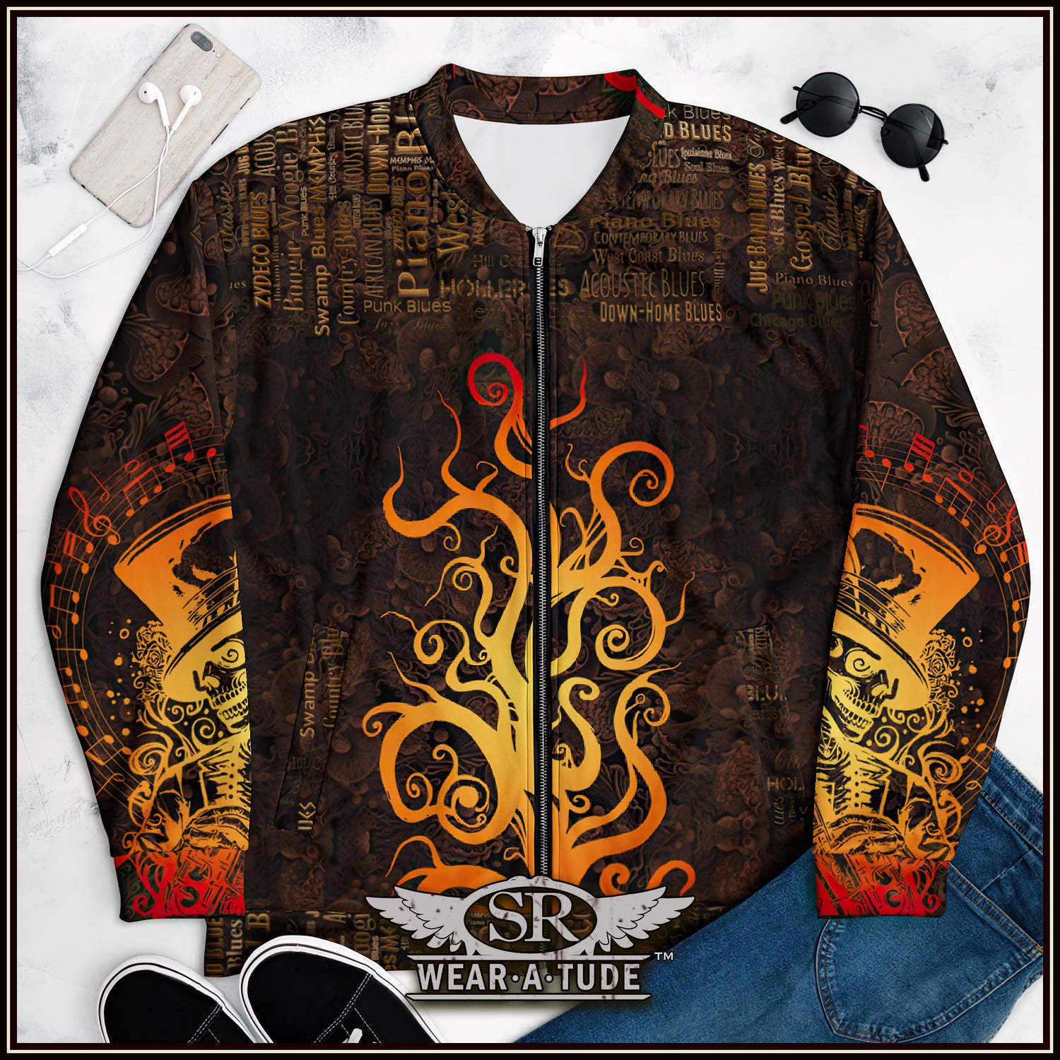 Inferno Roots, Unisex Bomber Jacket