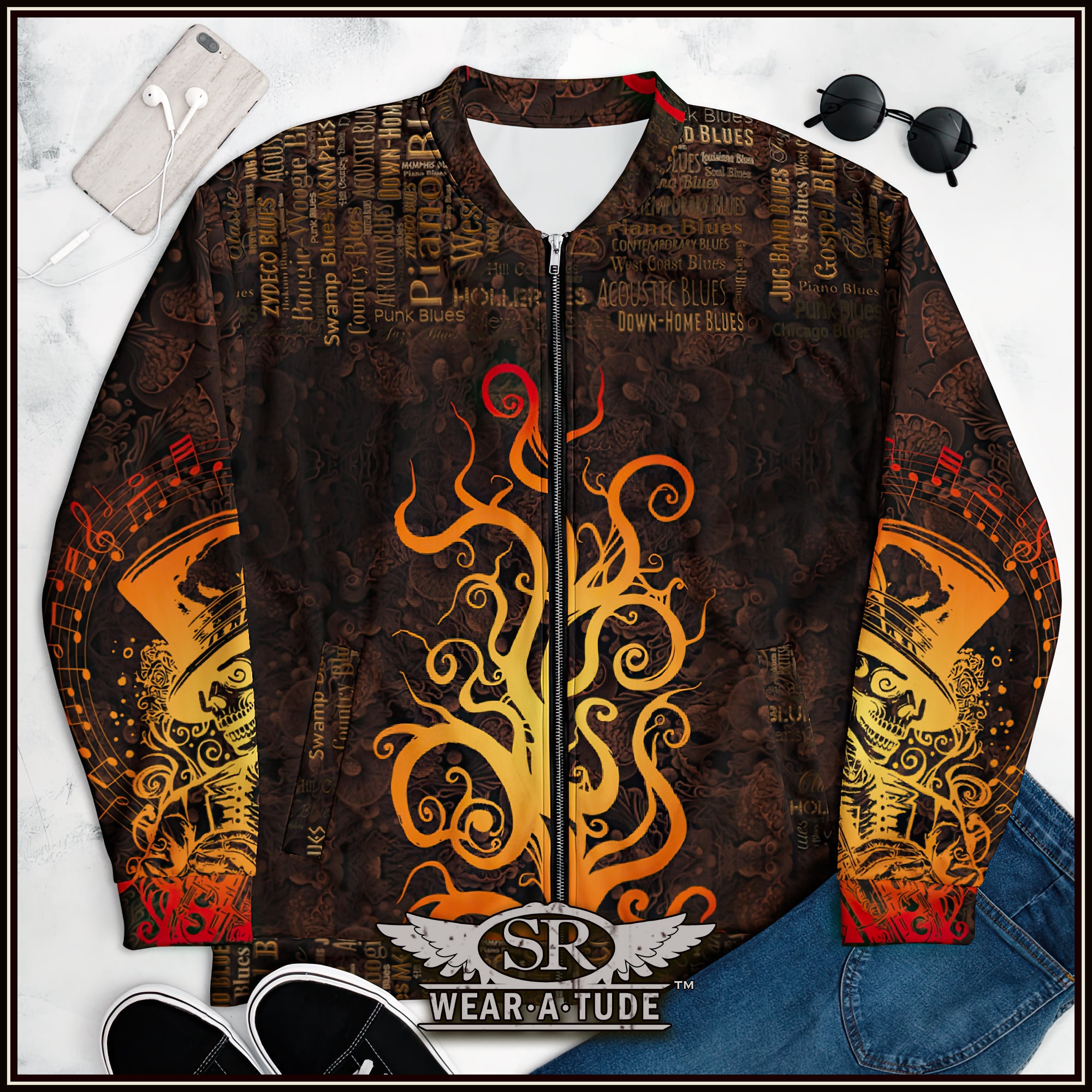 Inferno Roots, Unisex Bomber Jacket