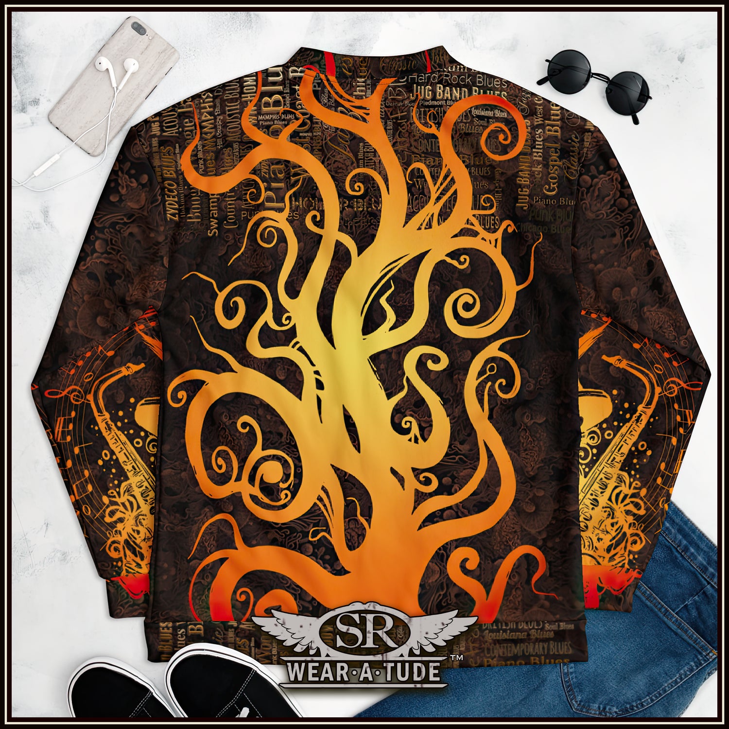 Inferno Roots, Unisex Bomber Jacket
