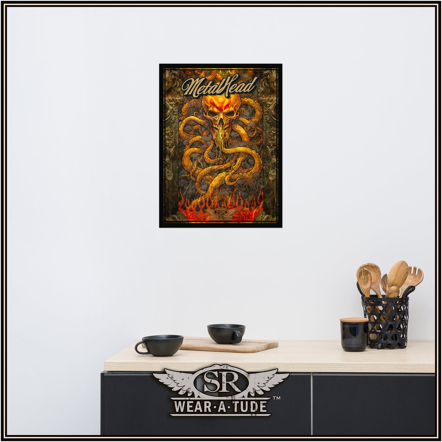 Looking for a metal-rock print for your music room? This high-resolution image featuring a skull with tentacles trimmed with intricate marble pillars will look epic on any wall.<br>Our museum-quality posters are made on thick matte paper. Add a wonderful accent to your room and office with these quality posters from SR Wear Atude.