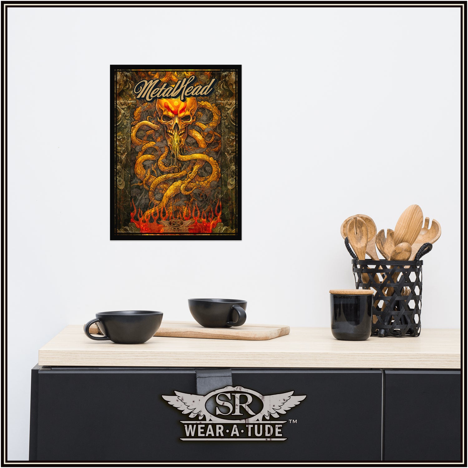 Looking for a metal-rock print for your music room? This high-resolution image featuring a skull with tentacles trimmed with intricate marble pillars will look epic on any wall.<br>Our museum-quality posters are made on thick matte paper. Add a wonderful accent to your room and office with these quality posters from SR Wear Atude.