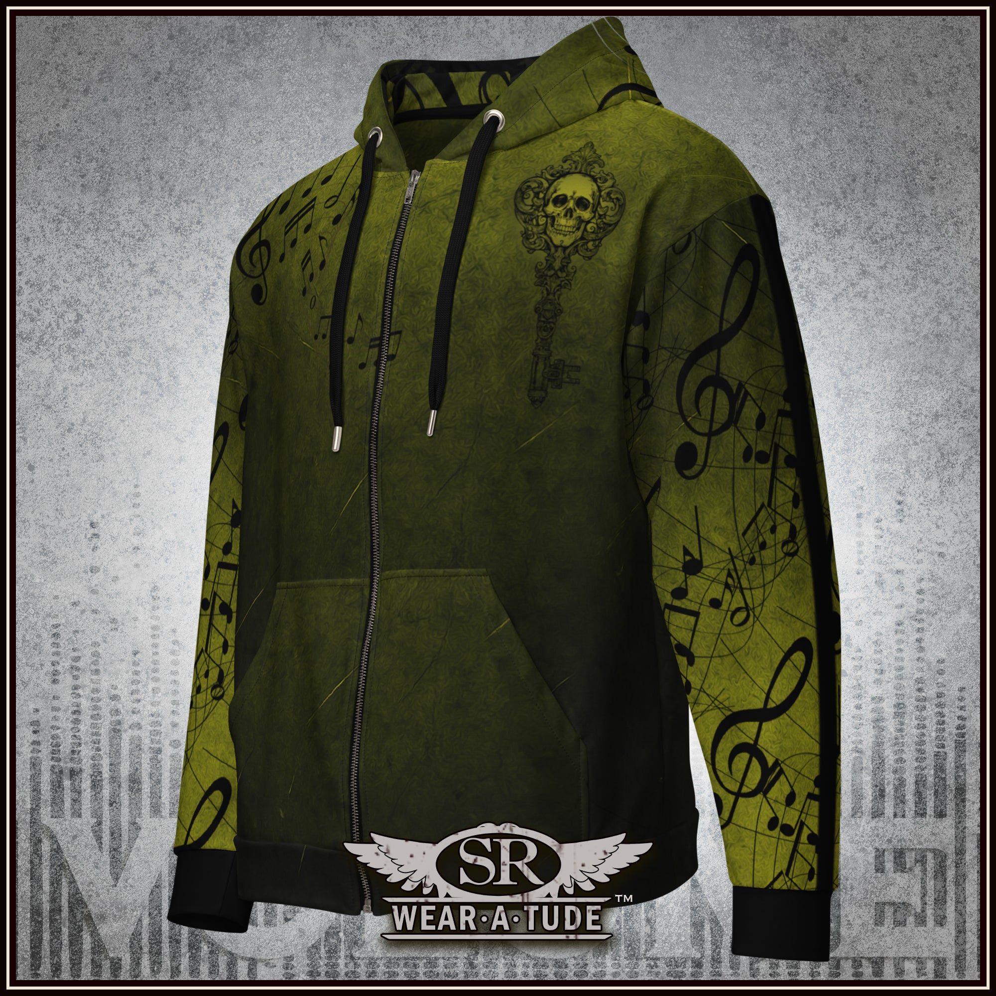 Mind Your Music, Ectoplasm Green, Zip Hoodie