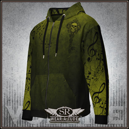 Mind Your Music, Ectoplasm Green, Zip Hoodie