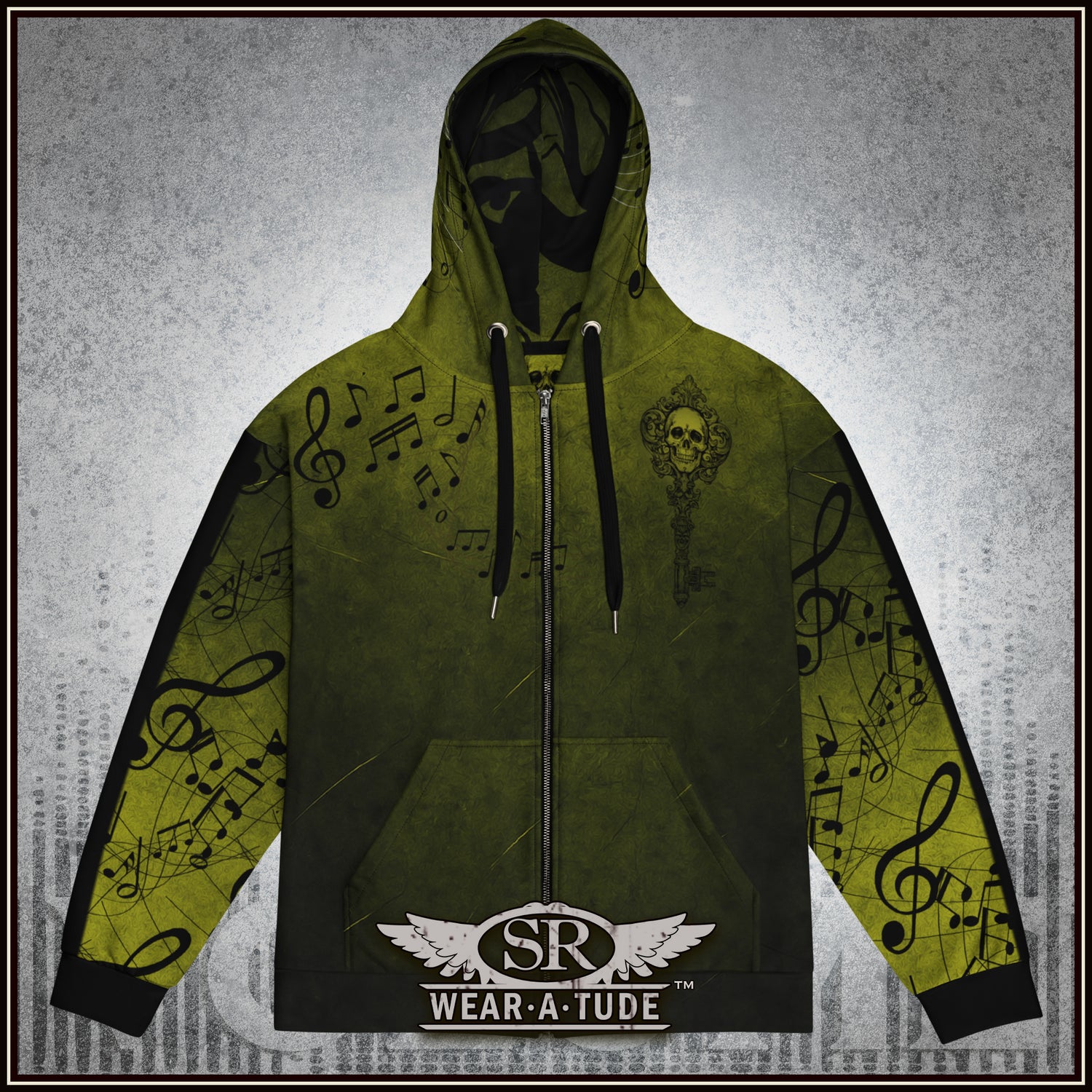 Mind Your Music, Ectoplasm Green, Zip Hoodie