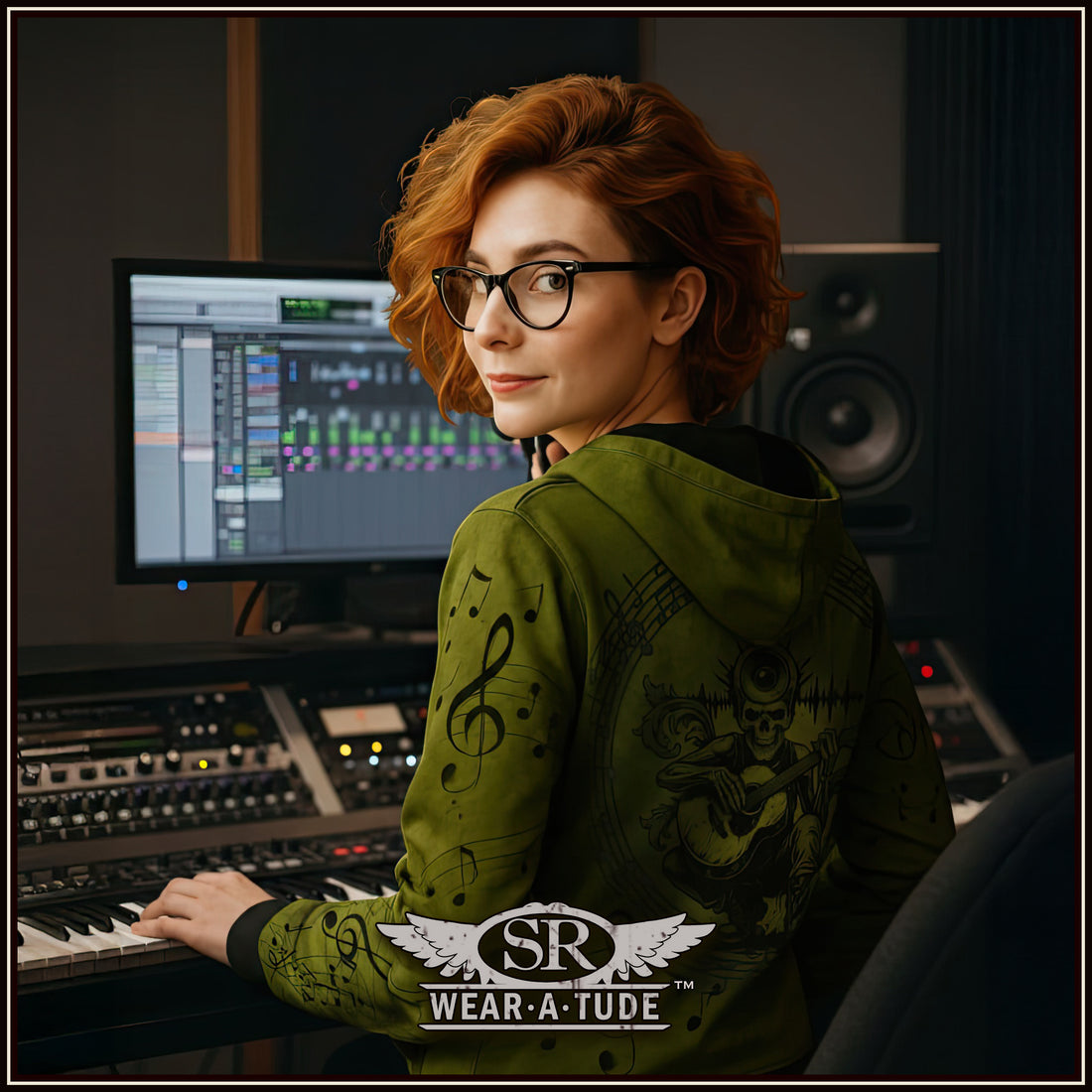 Mind Your Music, Ectoplasm Green, Zip Hoodie