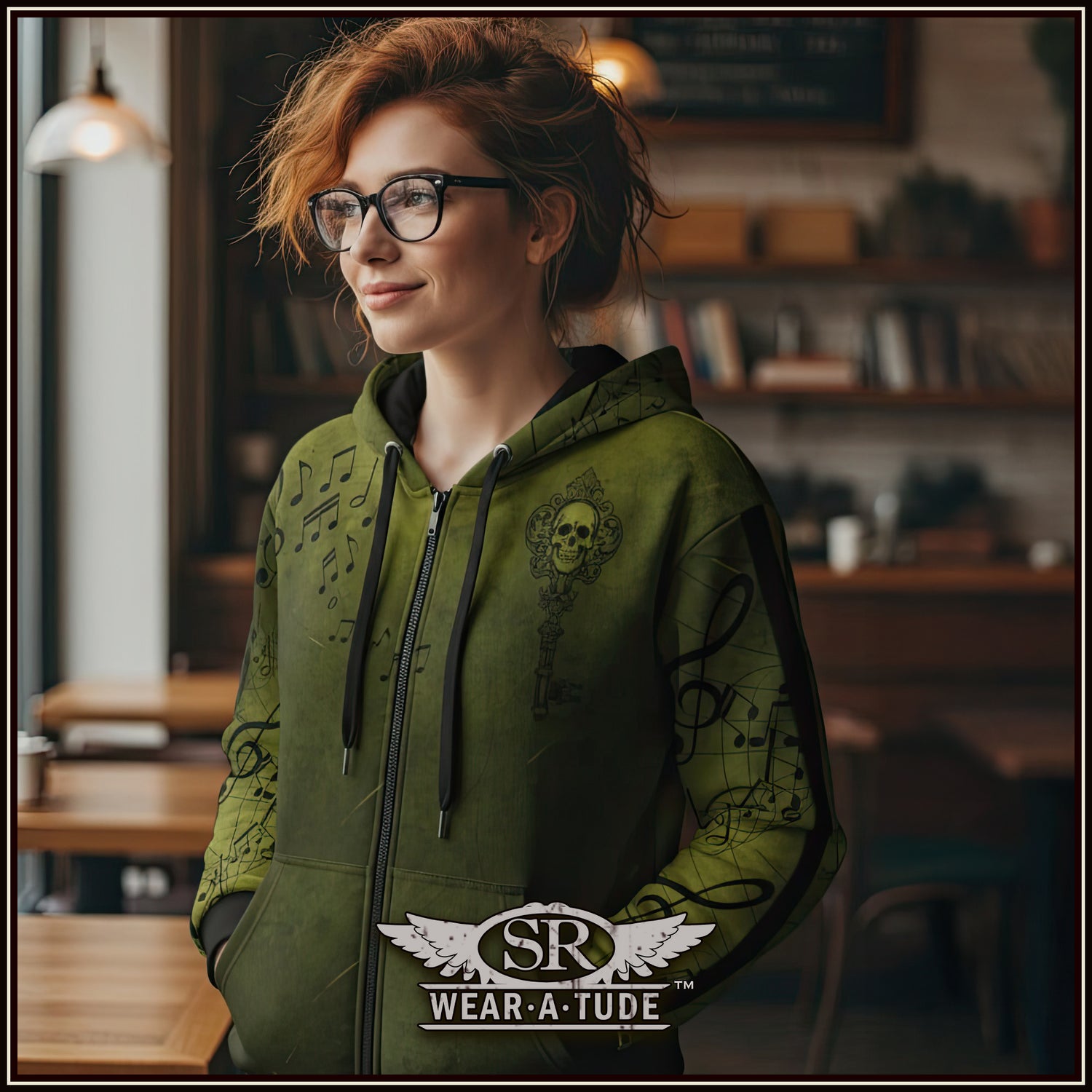 Mind Your Music, Ectoplasm Green, Zip Hoodie