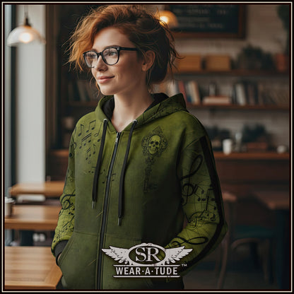 Mind Your Music, Ectoplasm Green, Zip Hoodie