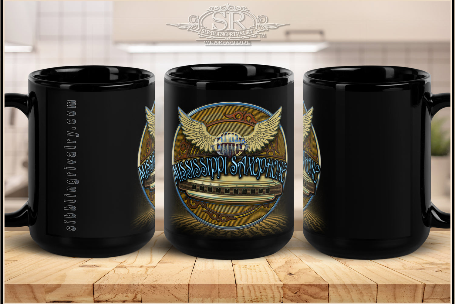 MISSISSIPPI SAX Black Coffee Mug - SIB.BLING RIVALRY