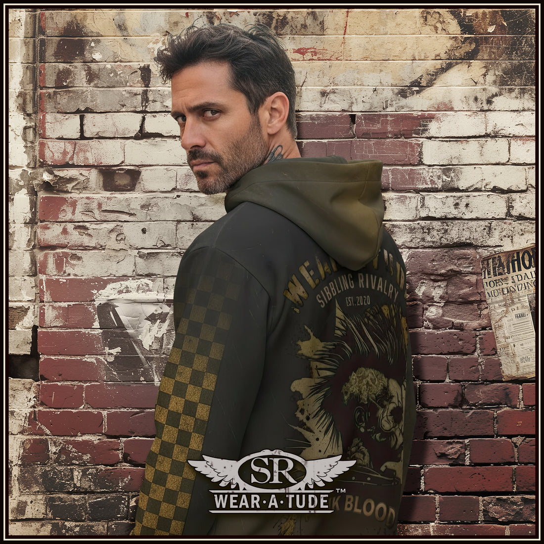 Punk Blood, Checker arm print, Unisex zip hoodie